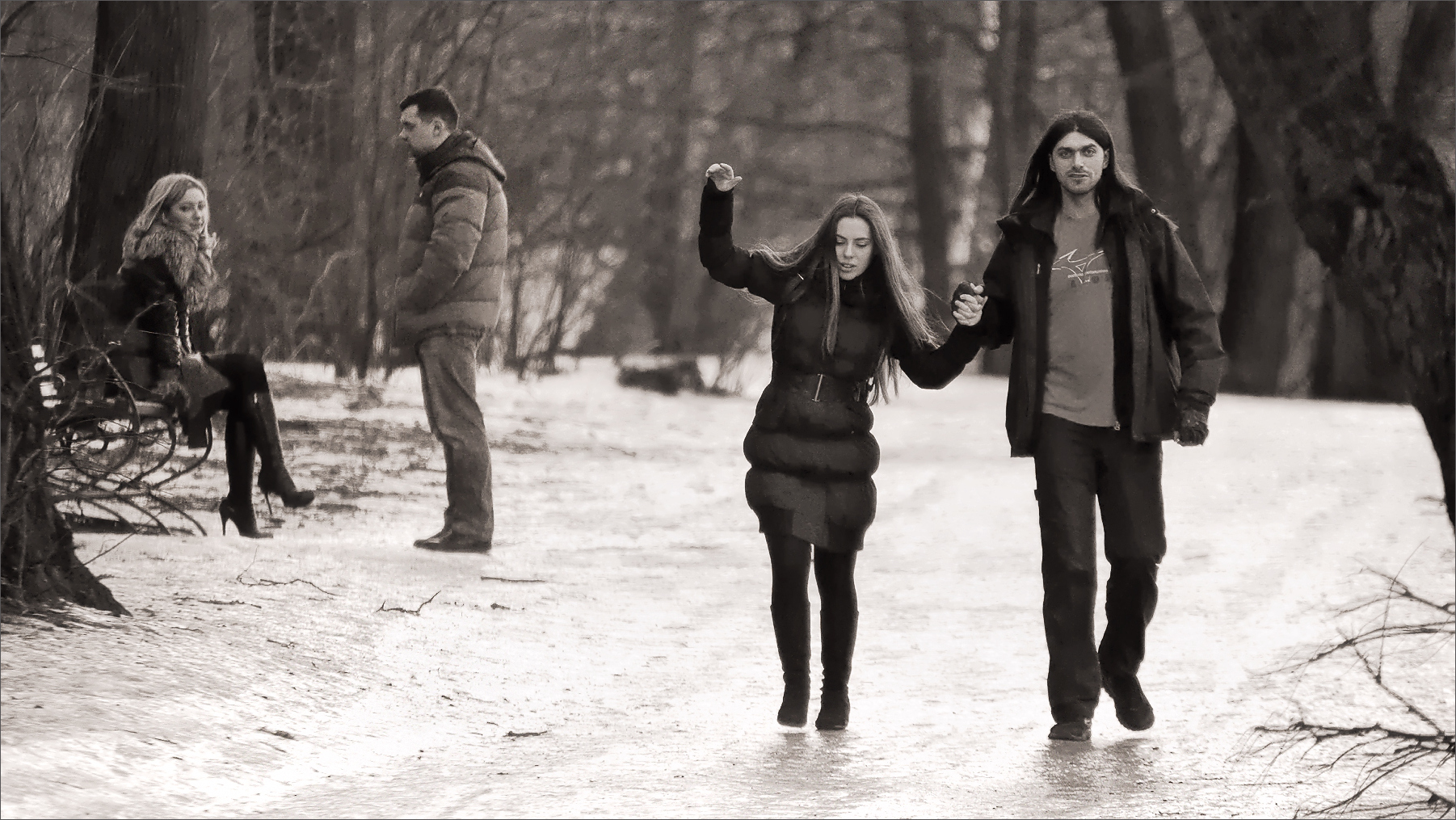 With stilettos on the ice, or Hold me tight...