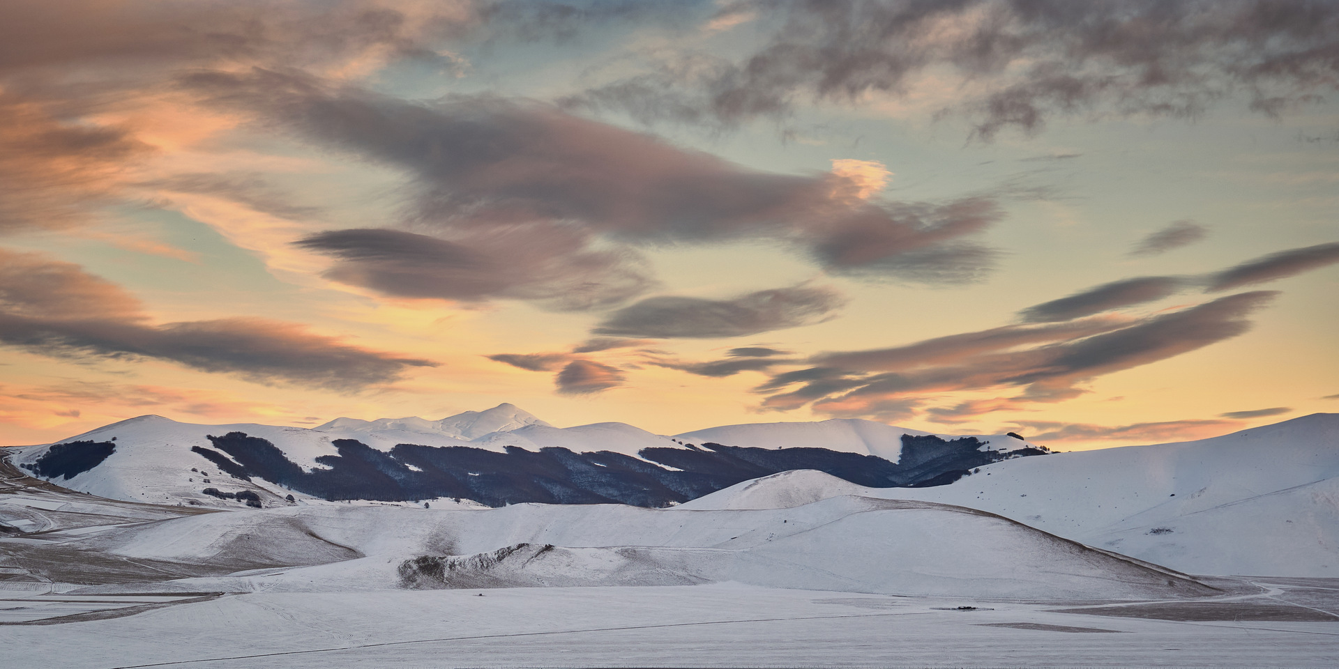Sibillini - Tramonto sul Pian Grande - Castelluccio