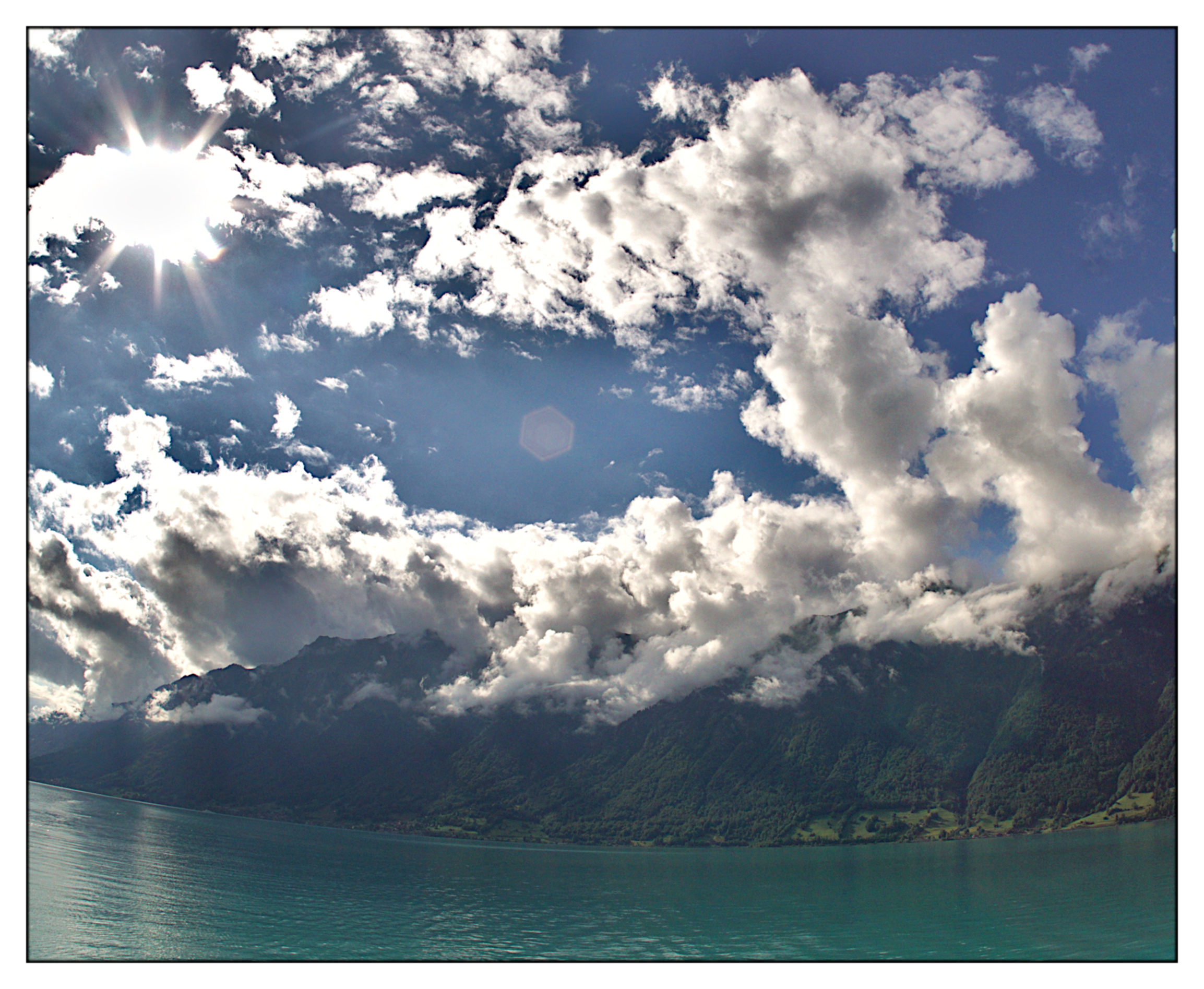 Moving clouds on the lake.