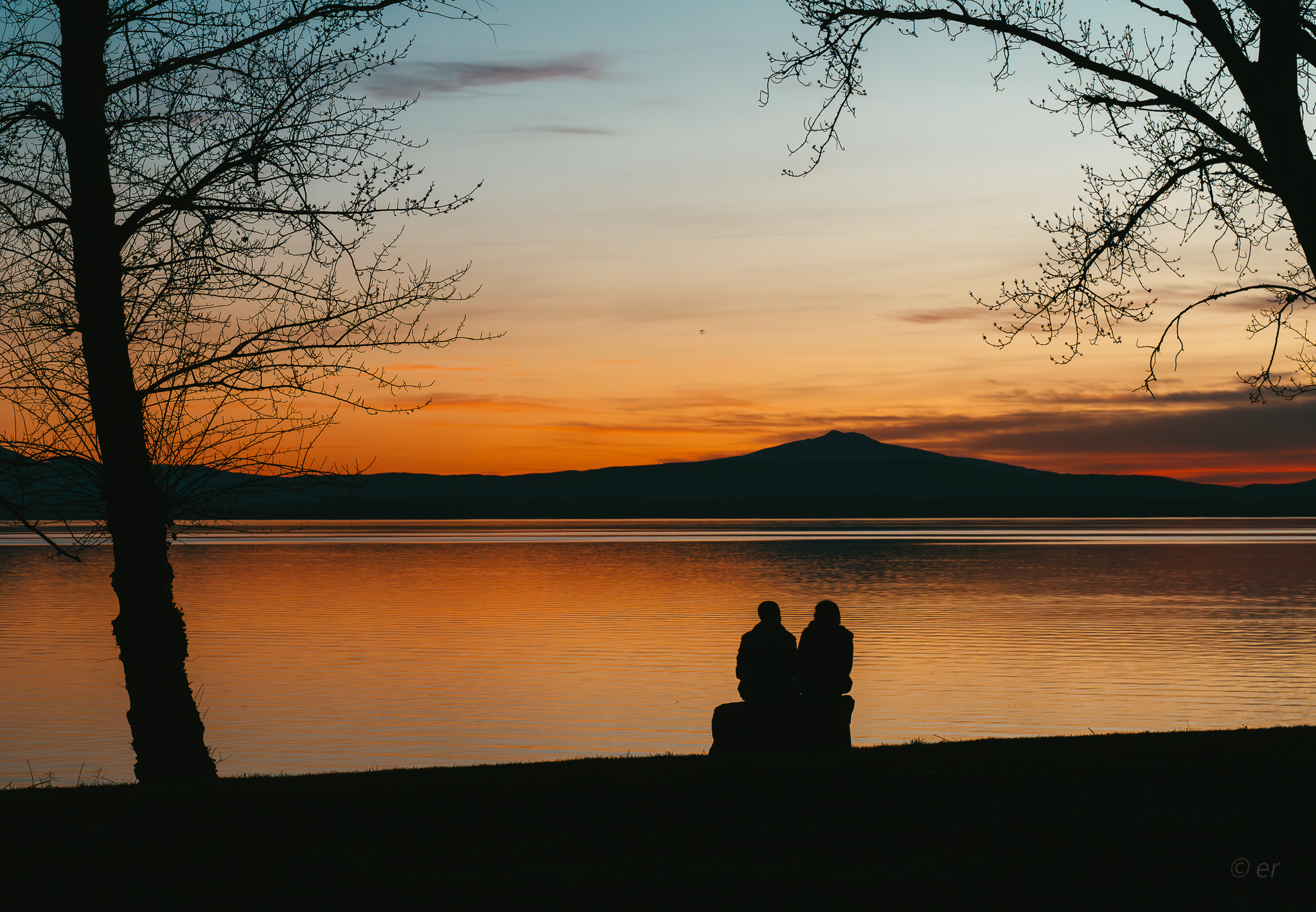 Sunset over the lake