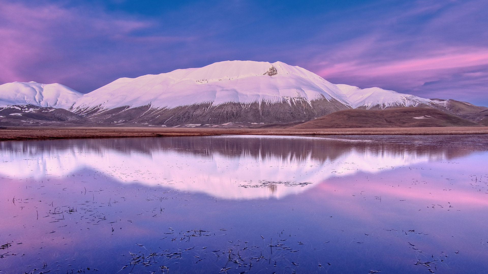 Sibillini - scende la sera sul Pian Grande