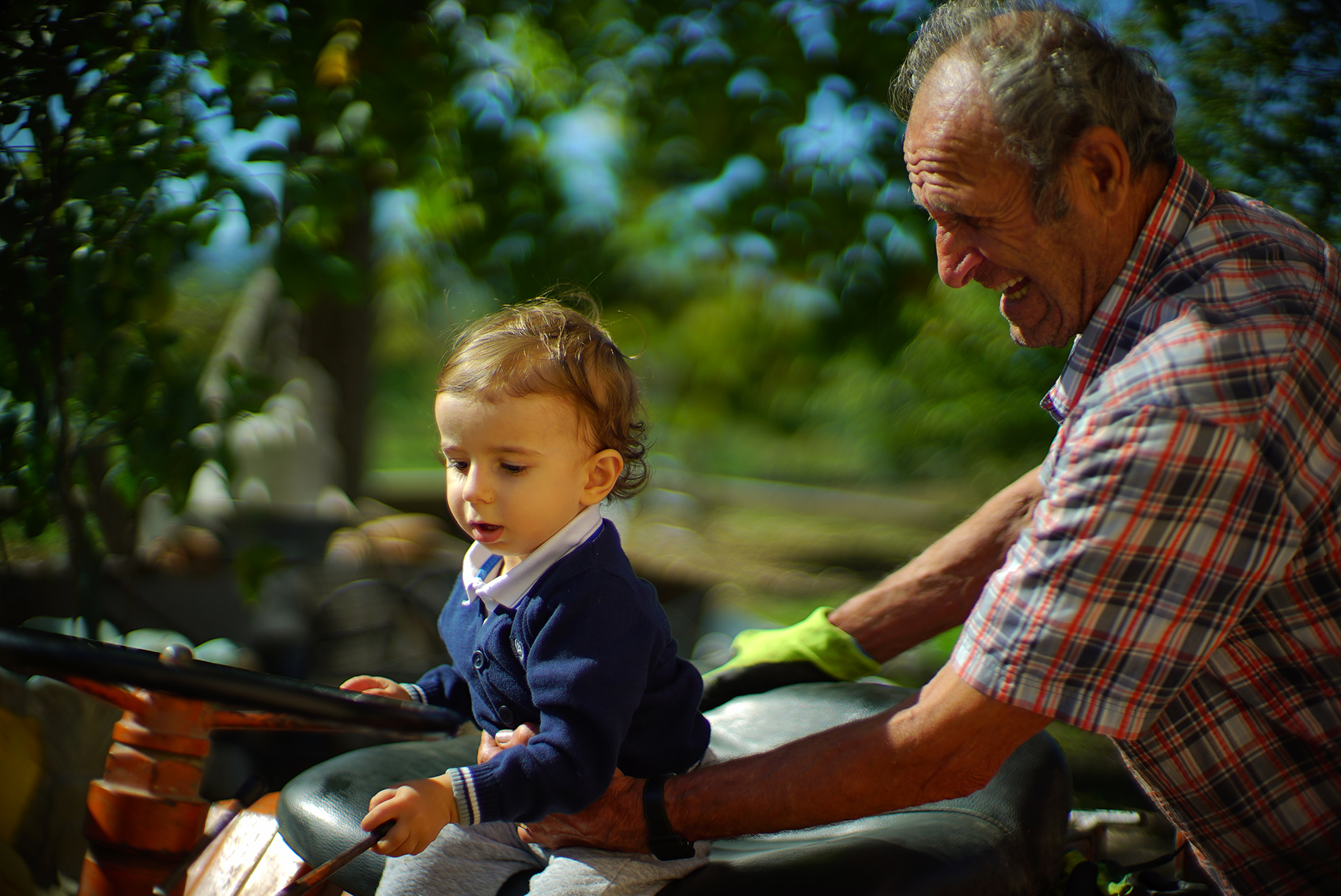 Grandfather Peppe and his grandson