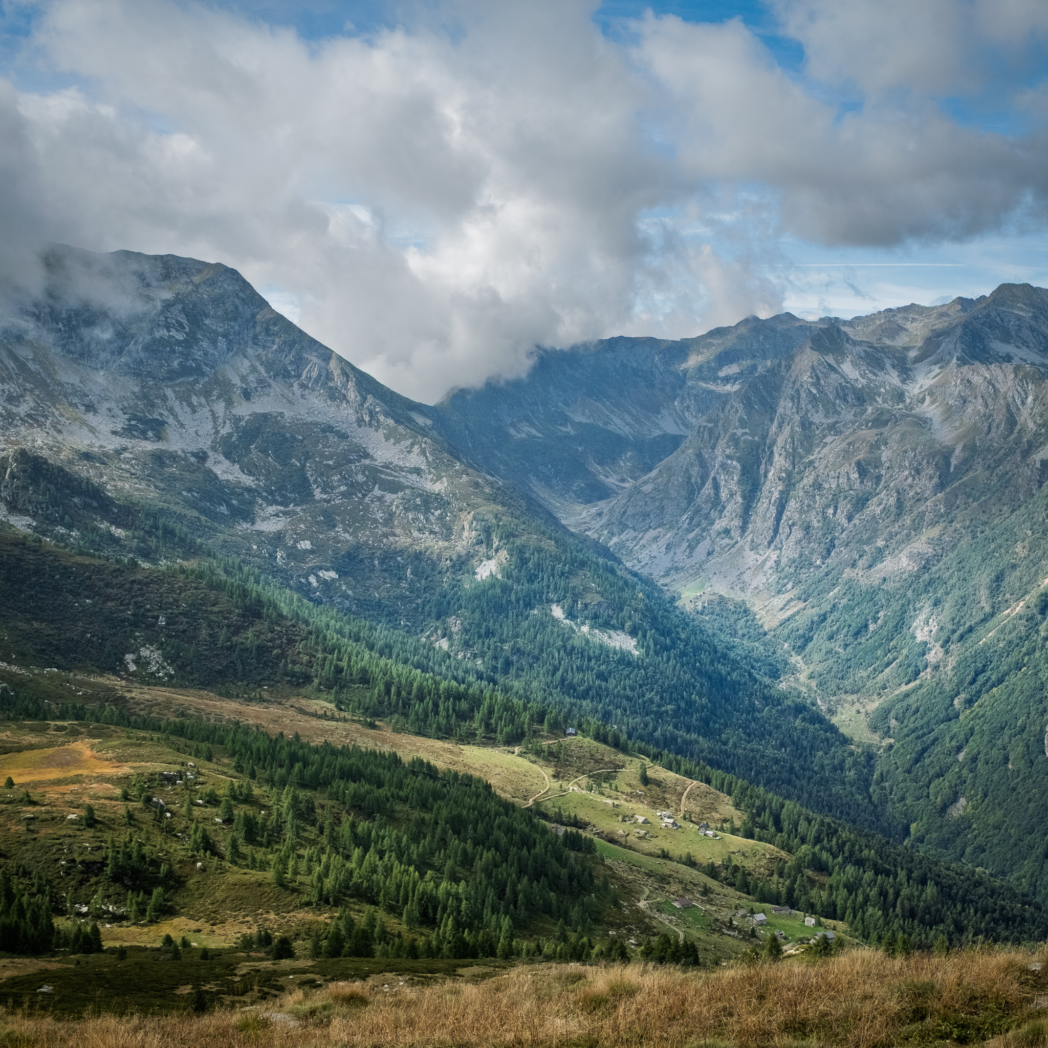 Alpe Meggiana seen going up to Alpe Pizzo. Valsesia.