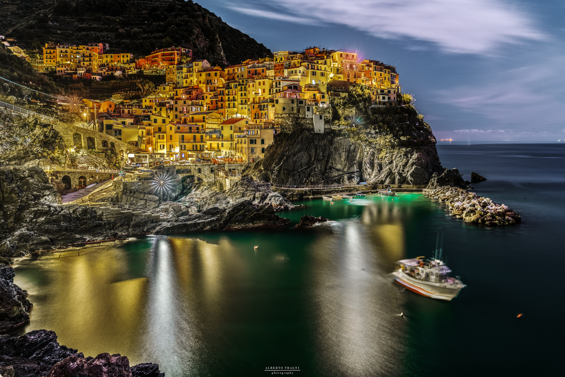 Manarola the night out of season