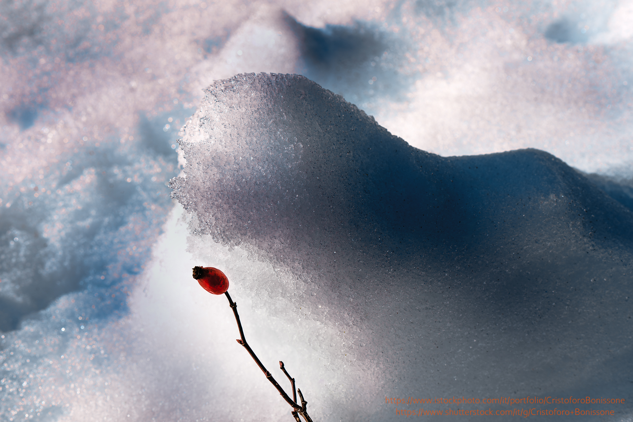 A cold caress at sunset