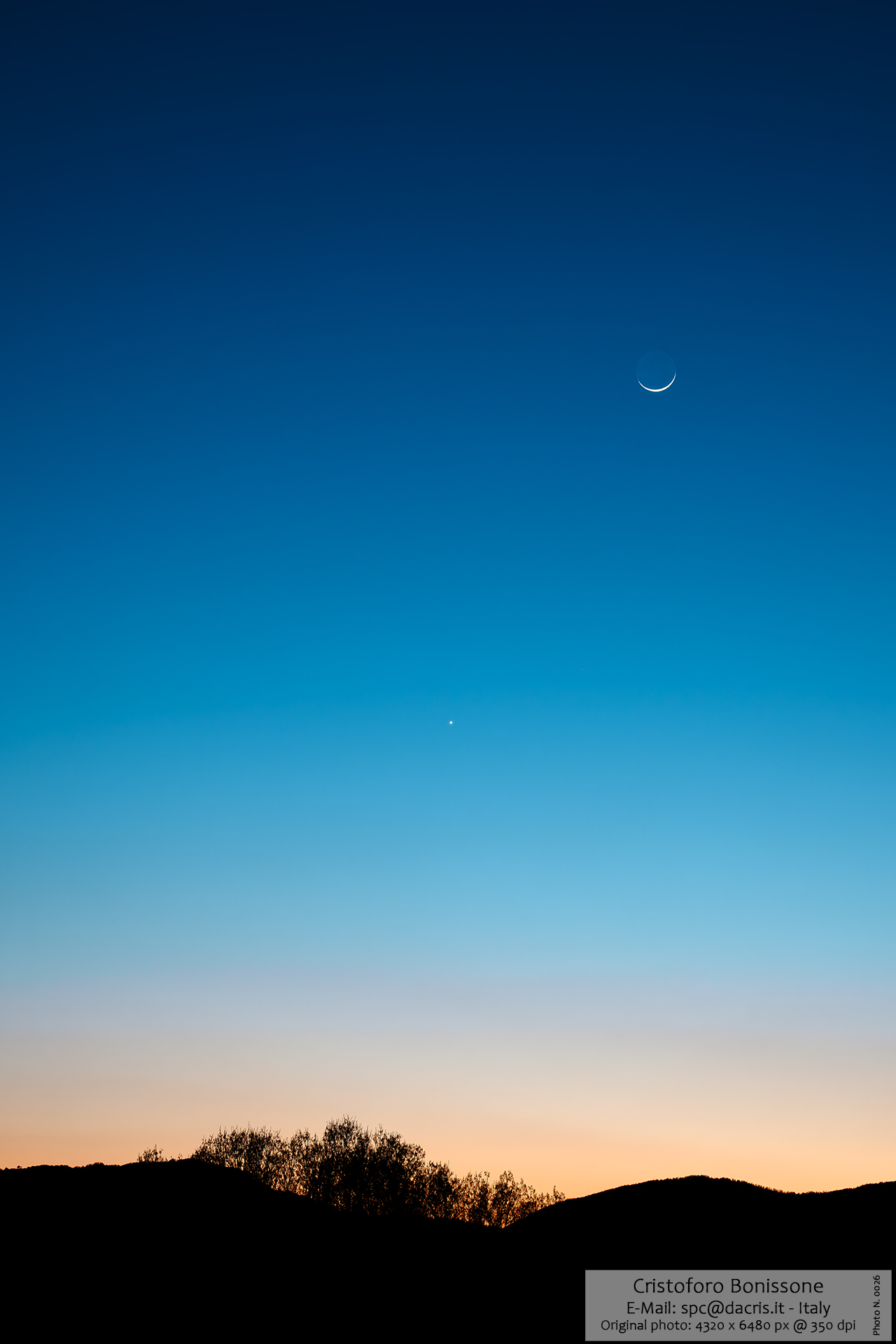 Tramonto Luna Stella Alberi Montagne - Photo 0026