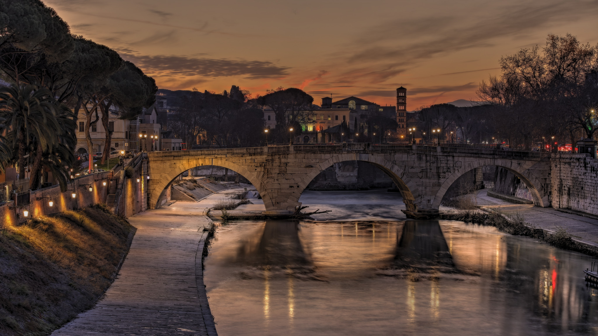 Tiber Island and Cestius Bridge