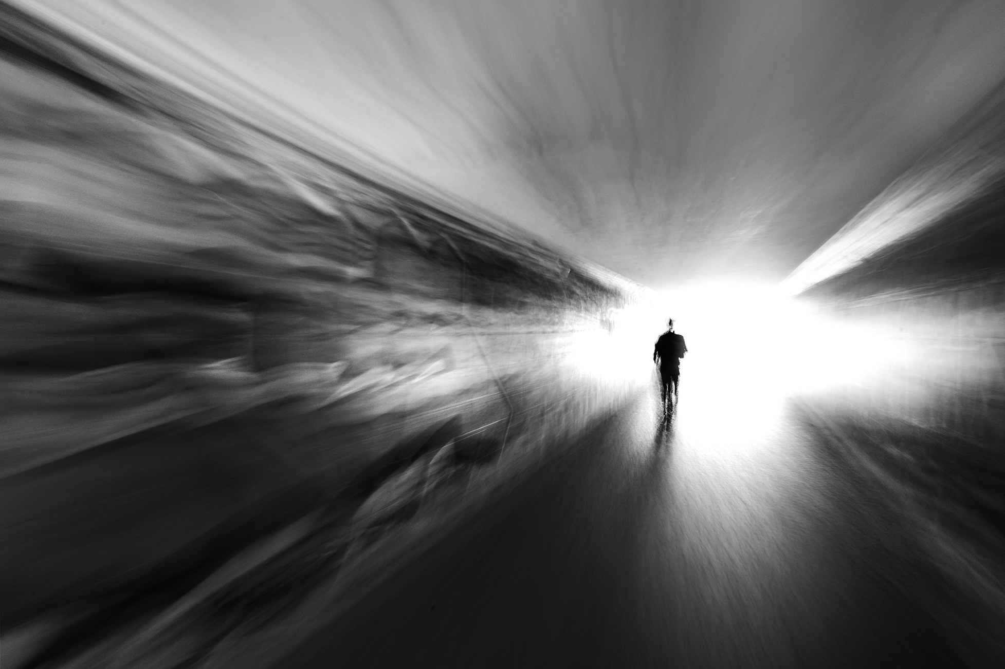 Meeting the light.