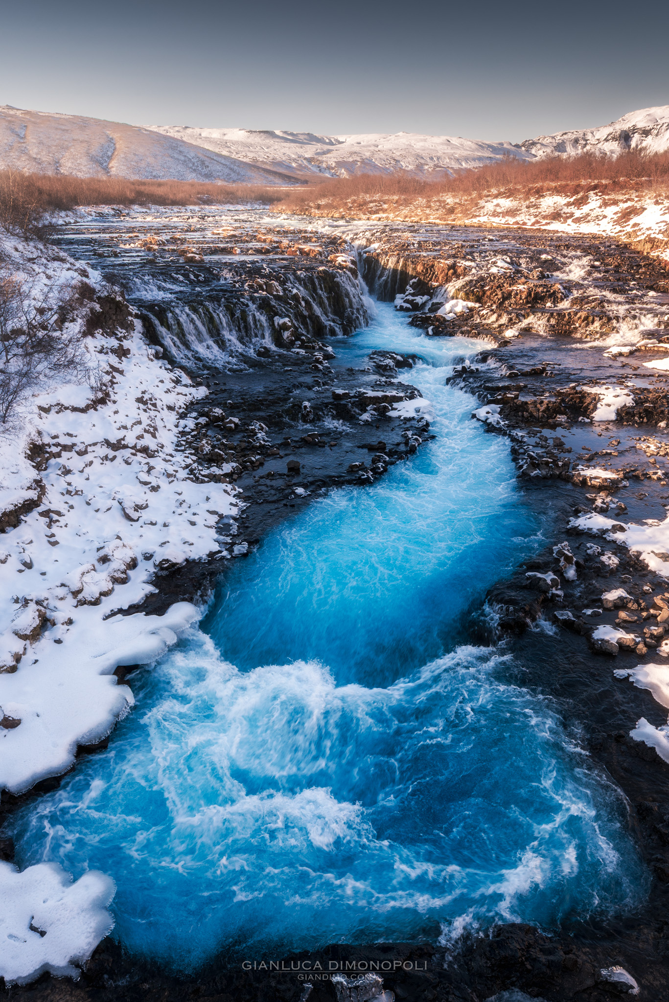 Bruarfoss, the turquoise waterfall