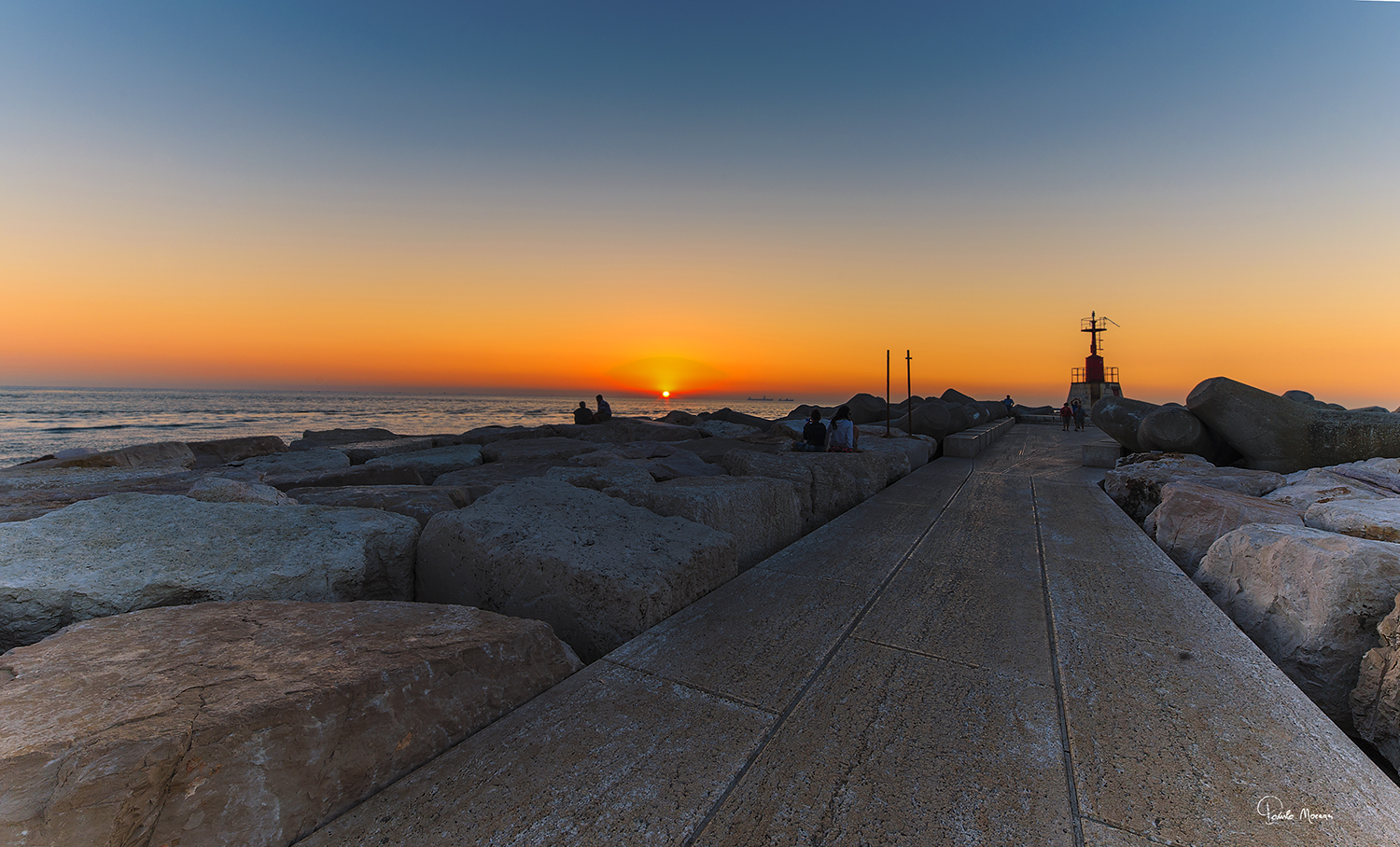 Chioggia, first lights at the dam