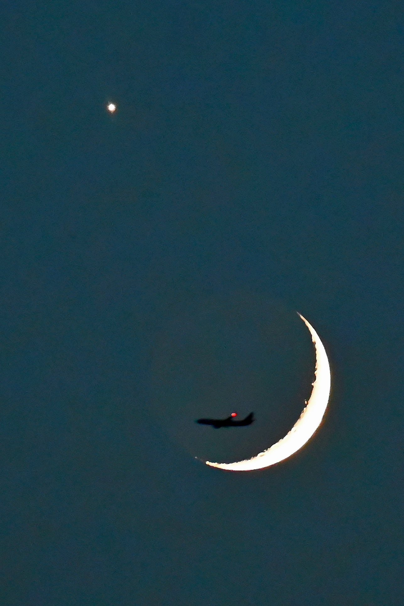 Congiunzione Luna Venere Aereo