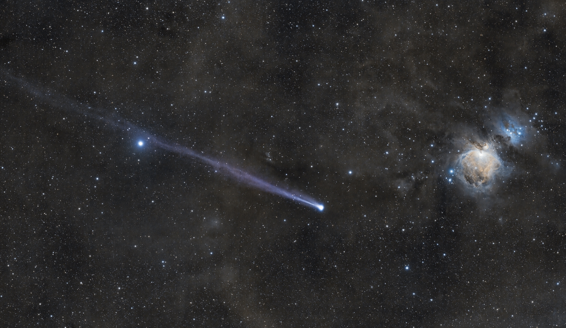La cometa e Orione