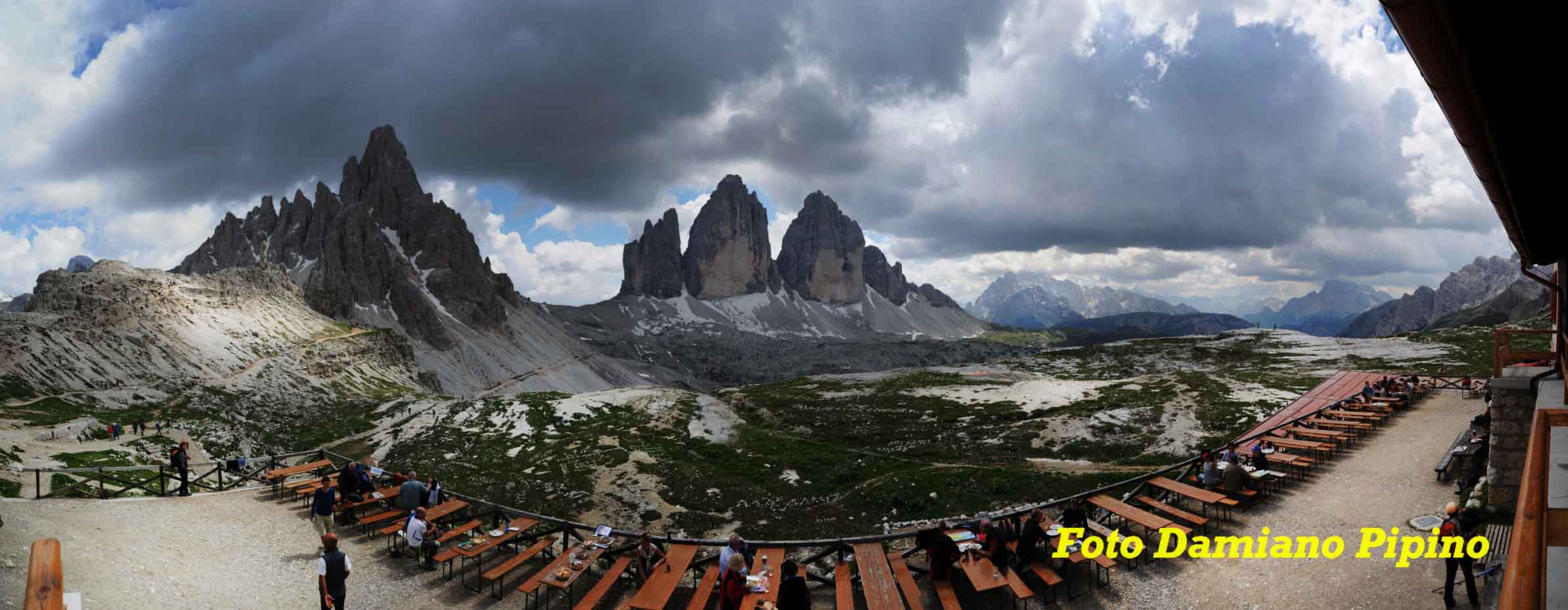 the three peaks .... Locatelli as a refuge before the tempor...