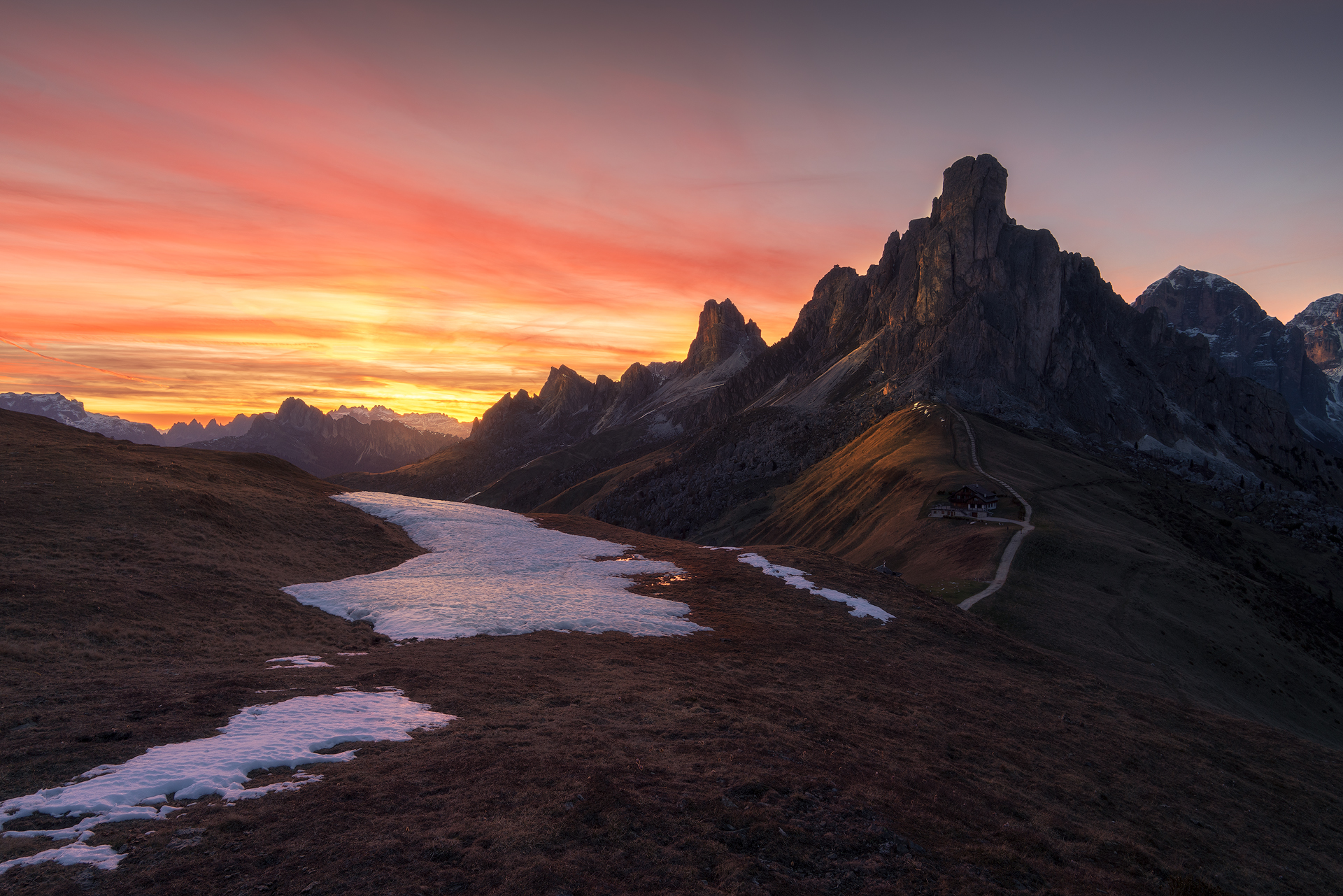 The last light of the Dolomites