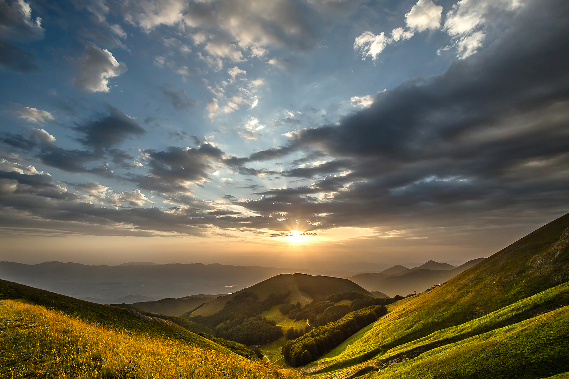 Sunset at 2000 meters