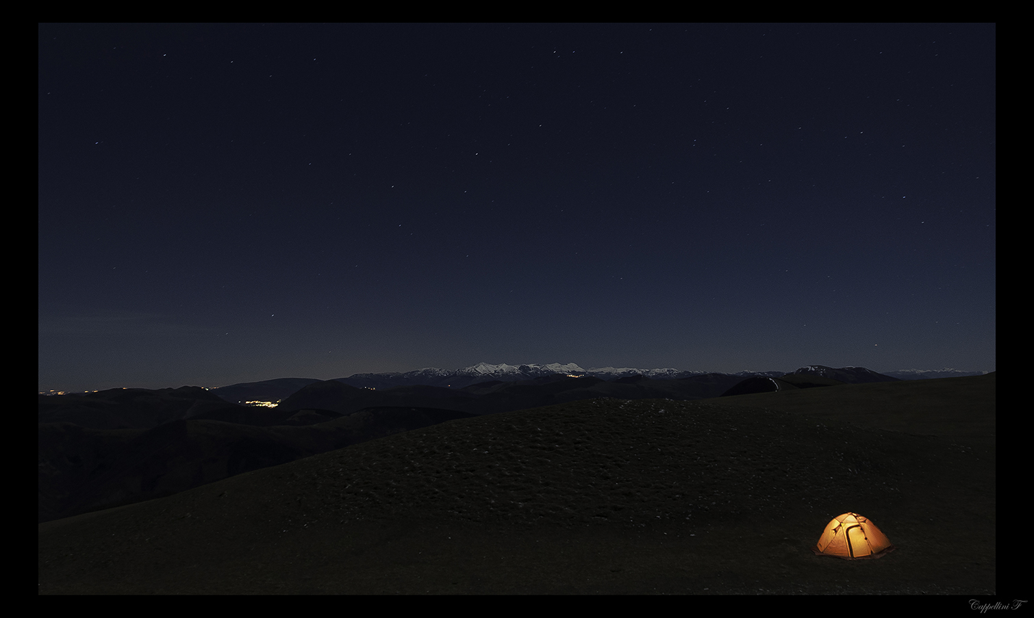 The Sibillini in the distance