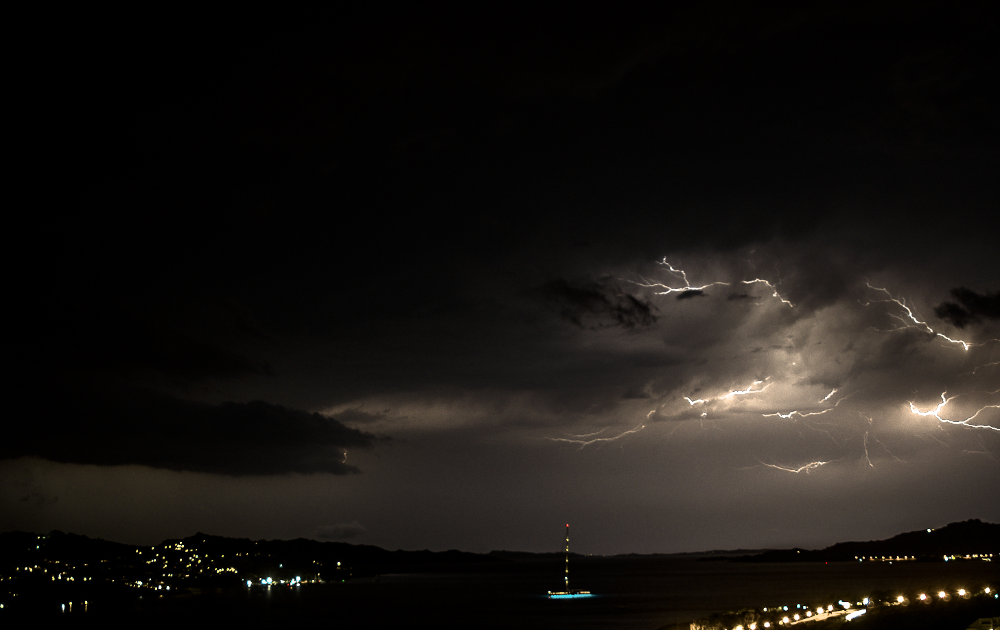 Lightning storm at the beach Sciumara