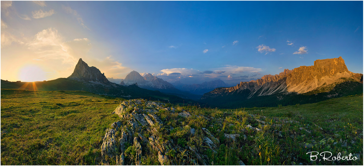 Panoramica tramonto al passo Giau