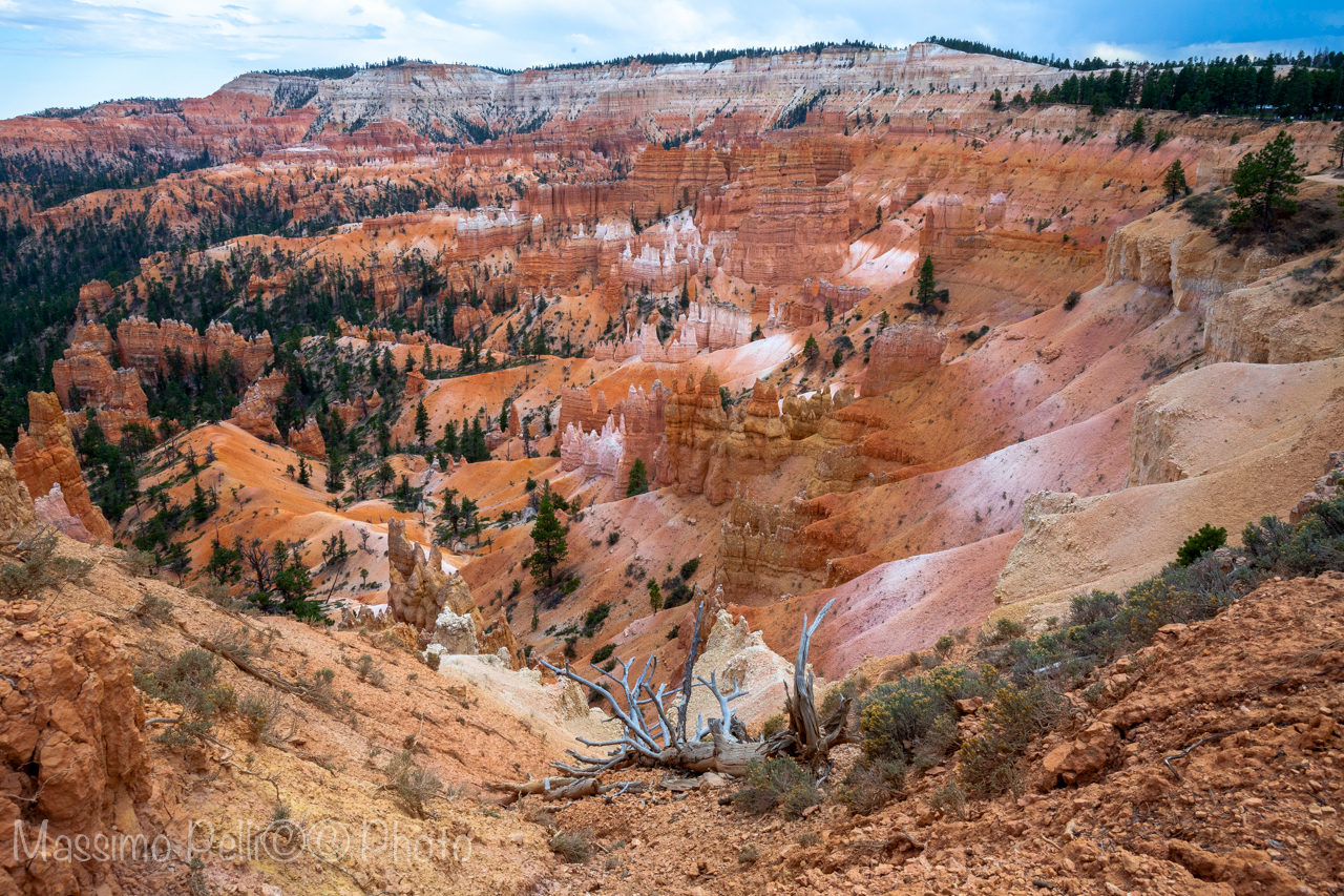 The pinnacles of red rock