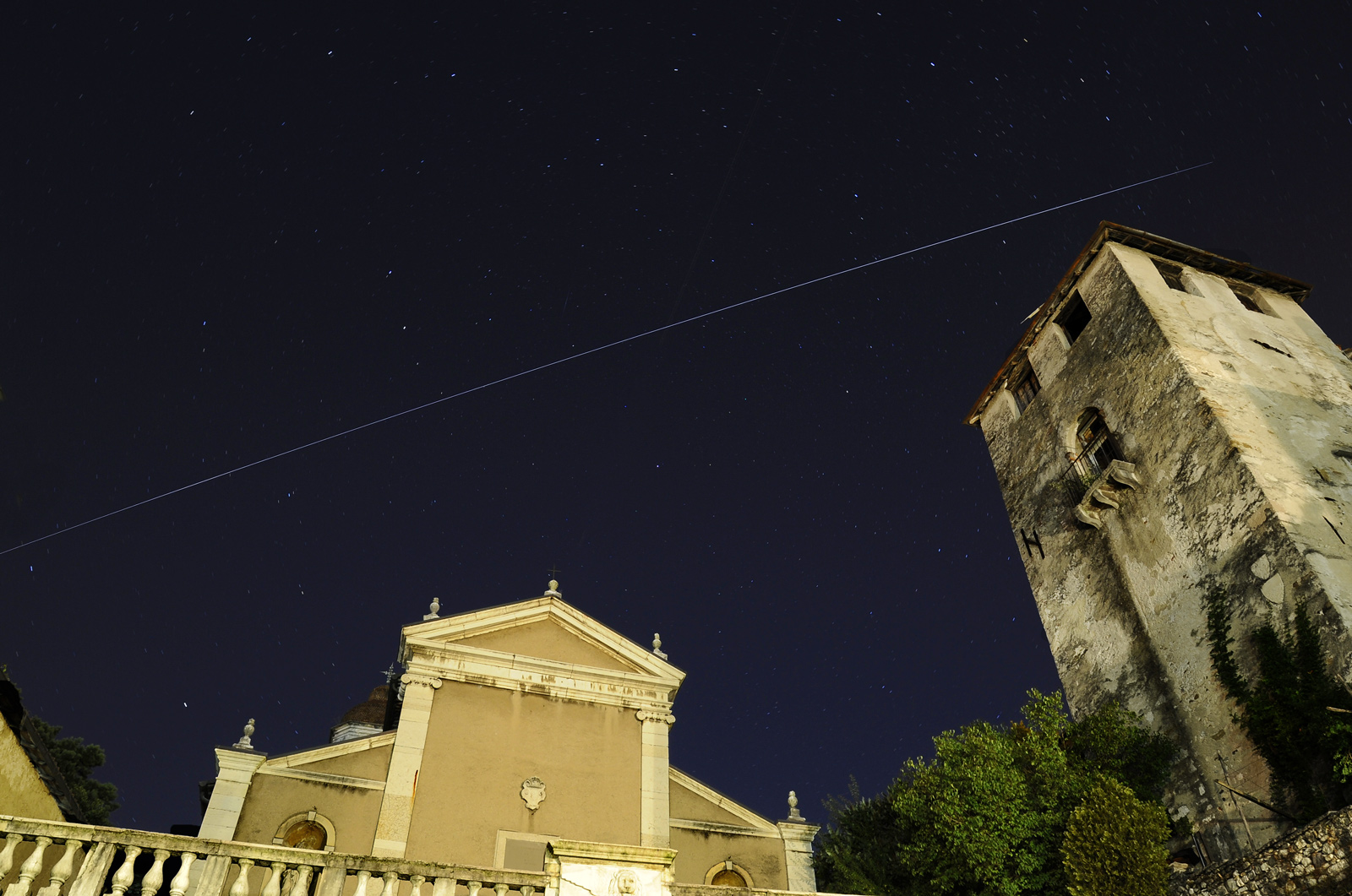 ISS dalla Piazza Maggiore di Feltre