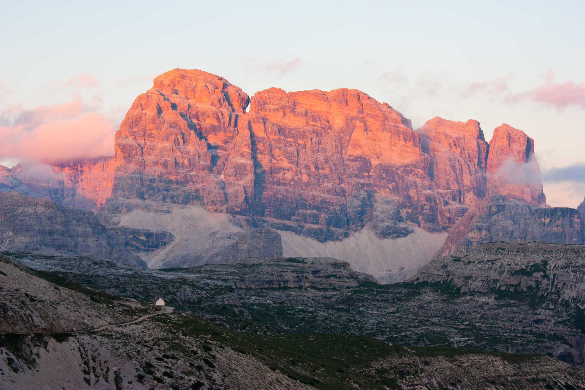 Croda dei Toni al tramonto