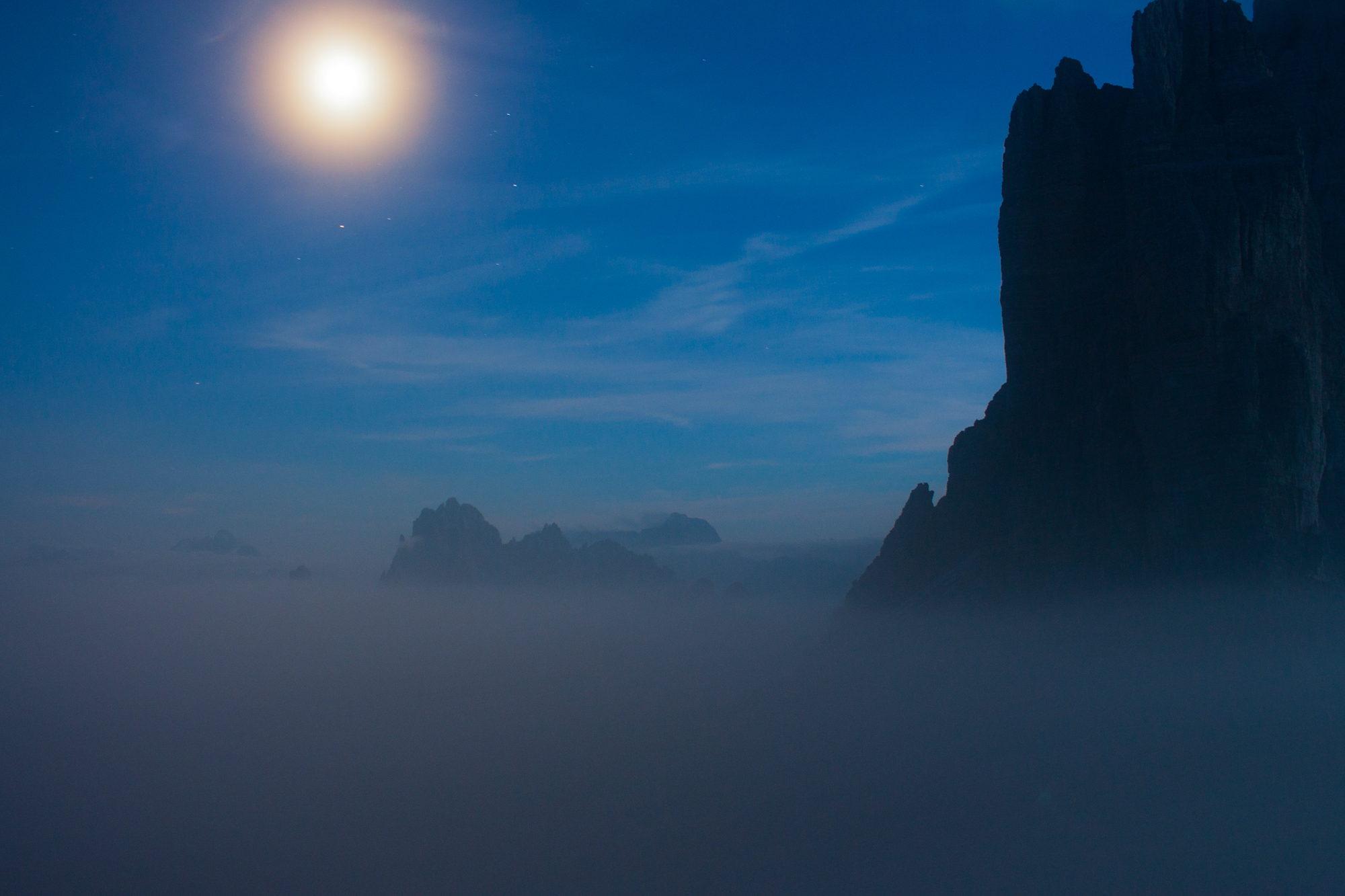 Paesaggi notturni dolomitici