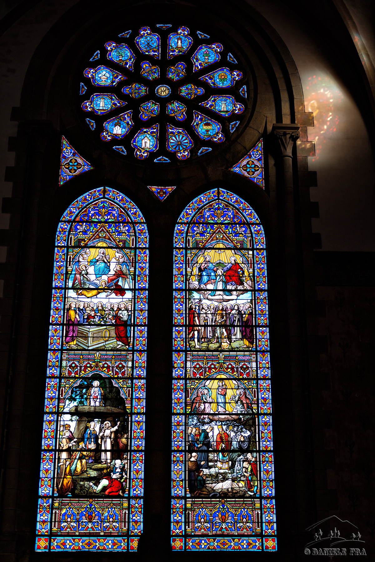 Stained glass window of the Cathedral of Quimper (Brittany)