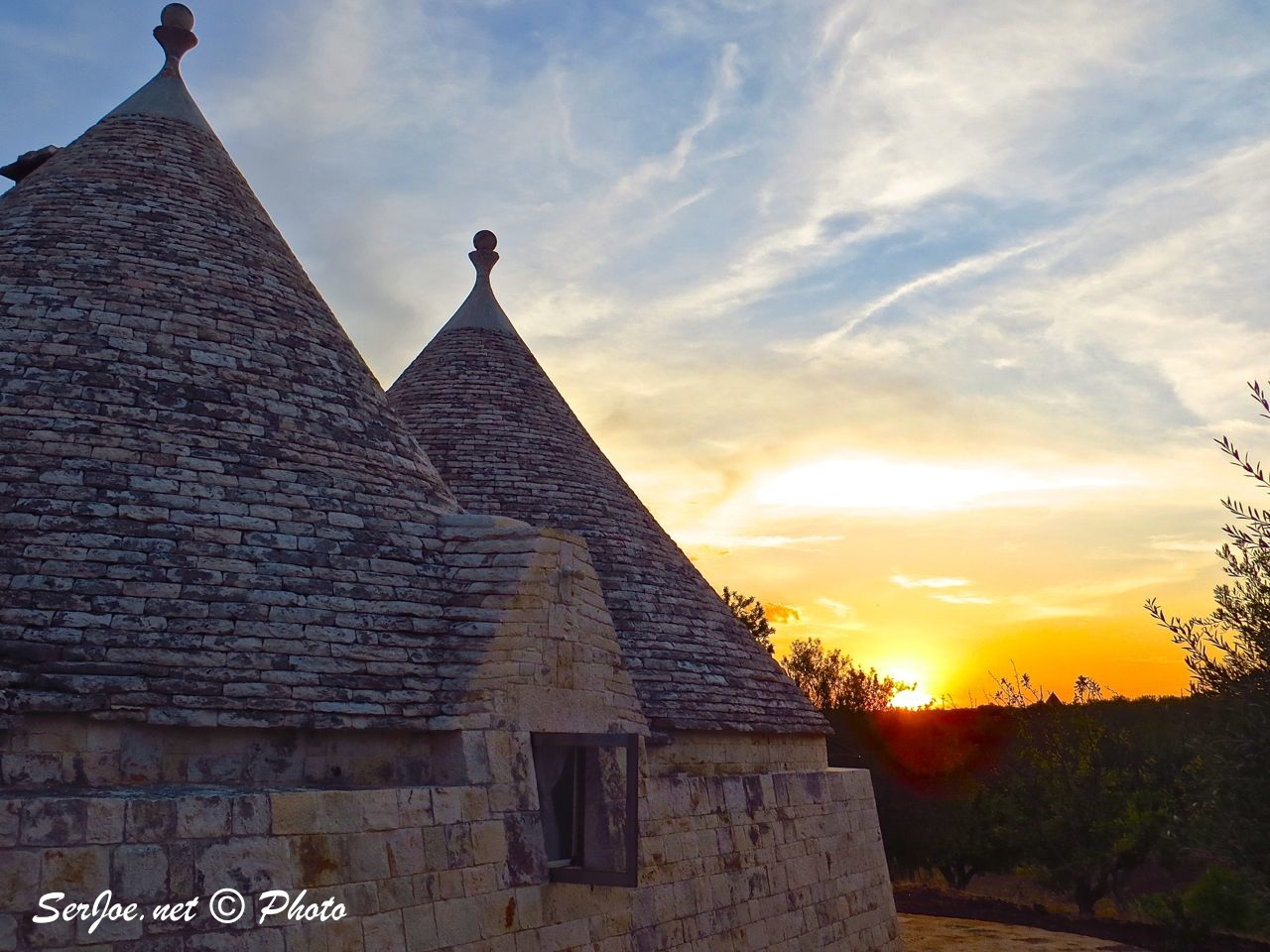 sunset on the trullo