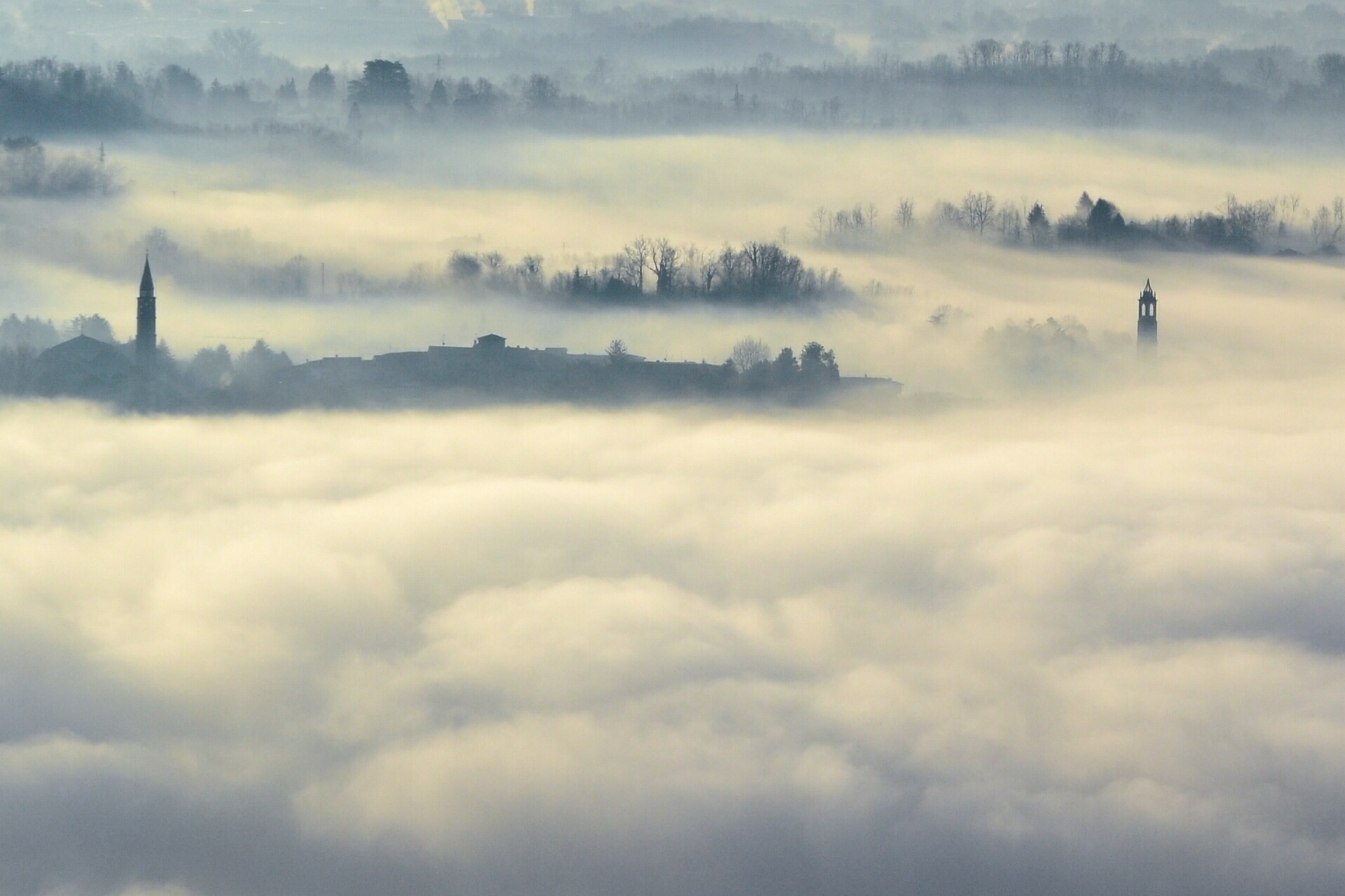 and under the clouds