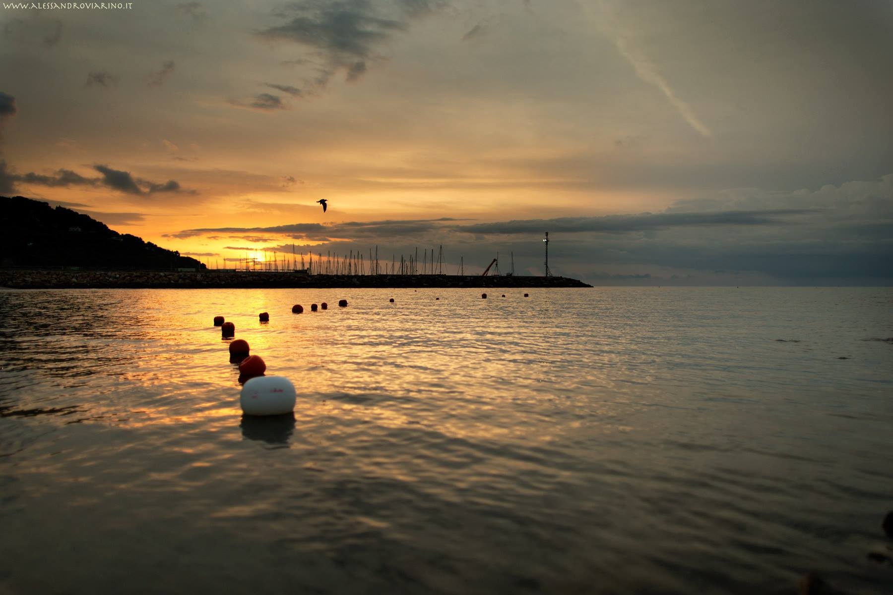 Sunrise over the port of andora