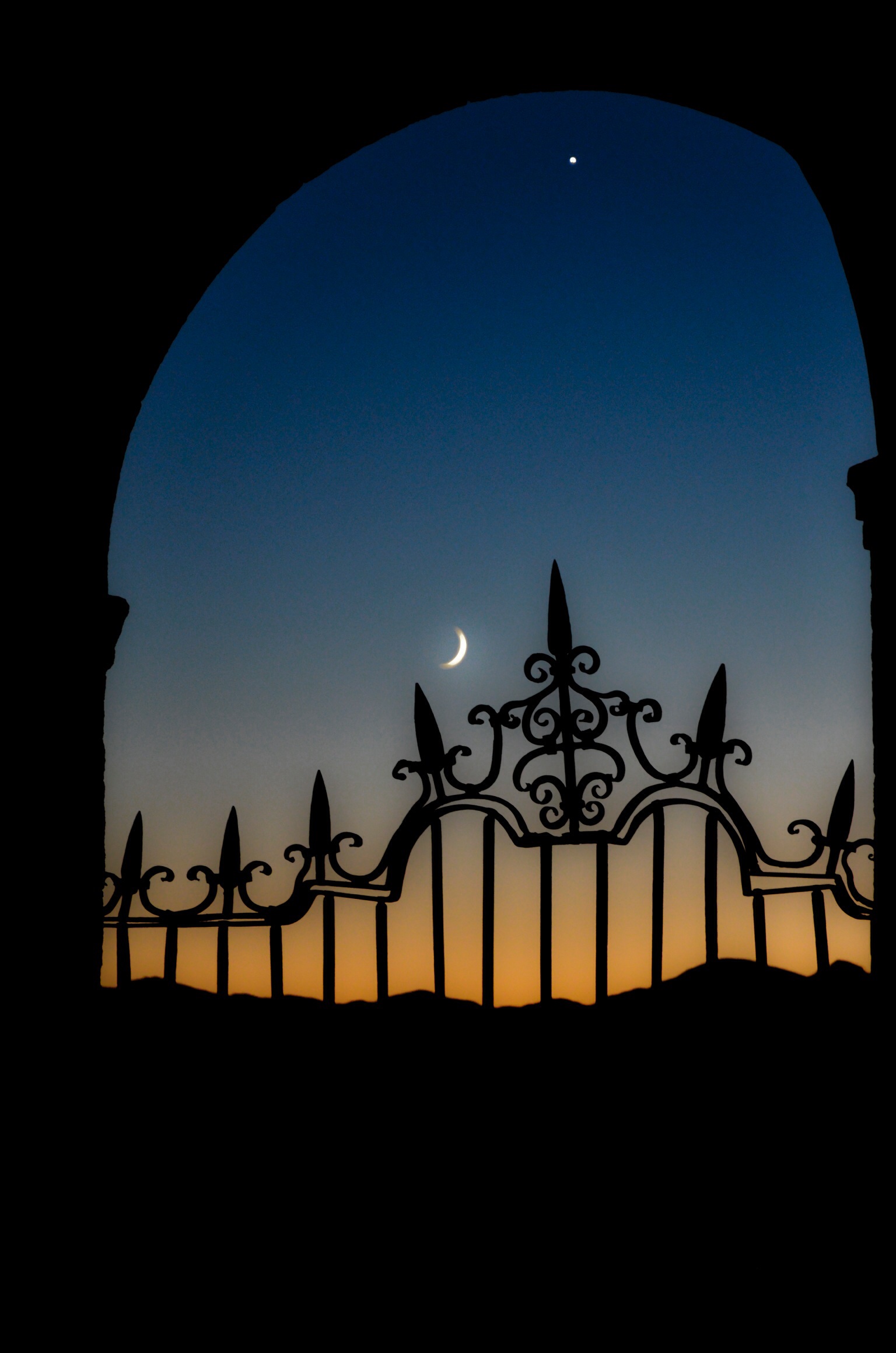 Moon crosses the gate