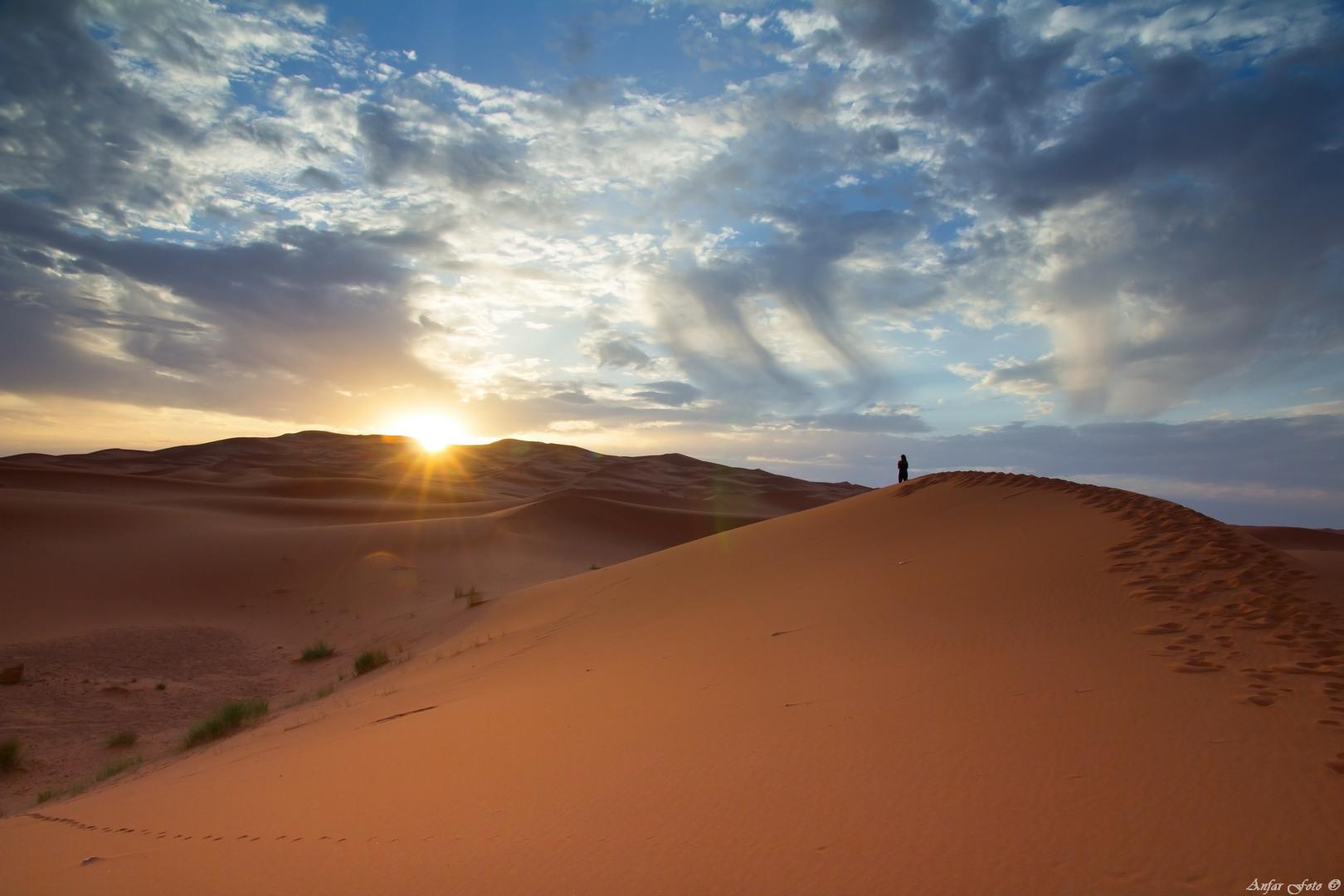 The dawn in the desert