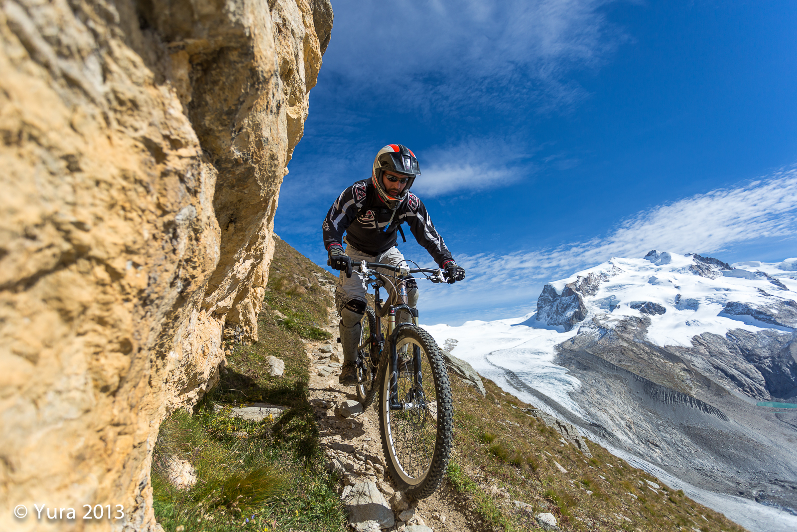 With the background of Monte Rosa