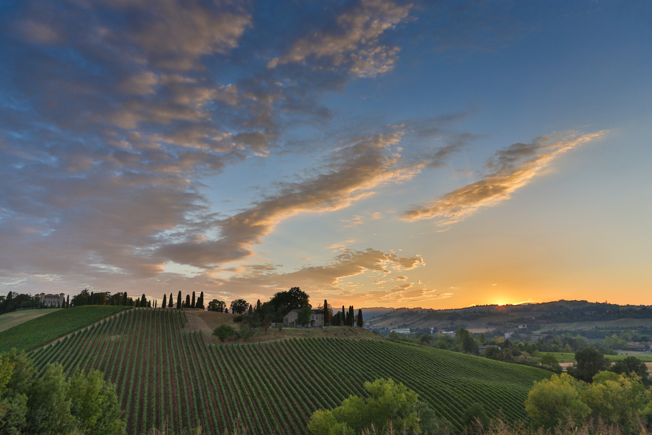Sunset on the hills of Reggio Emilia