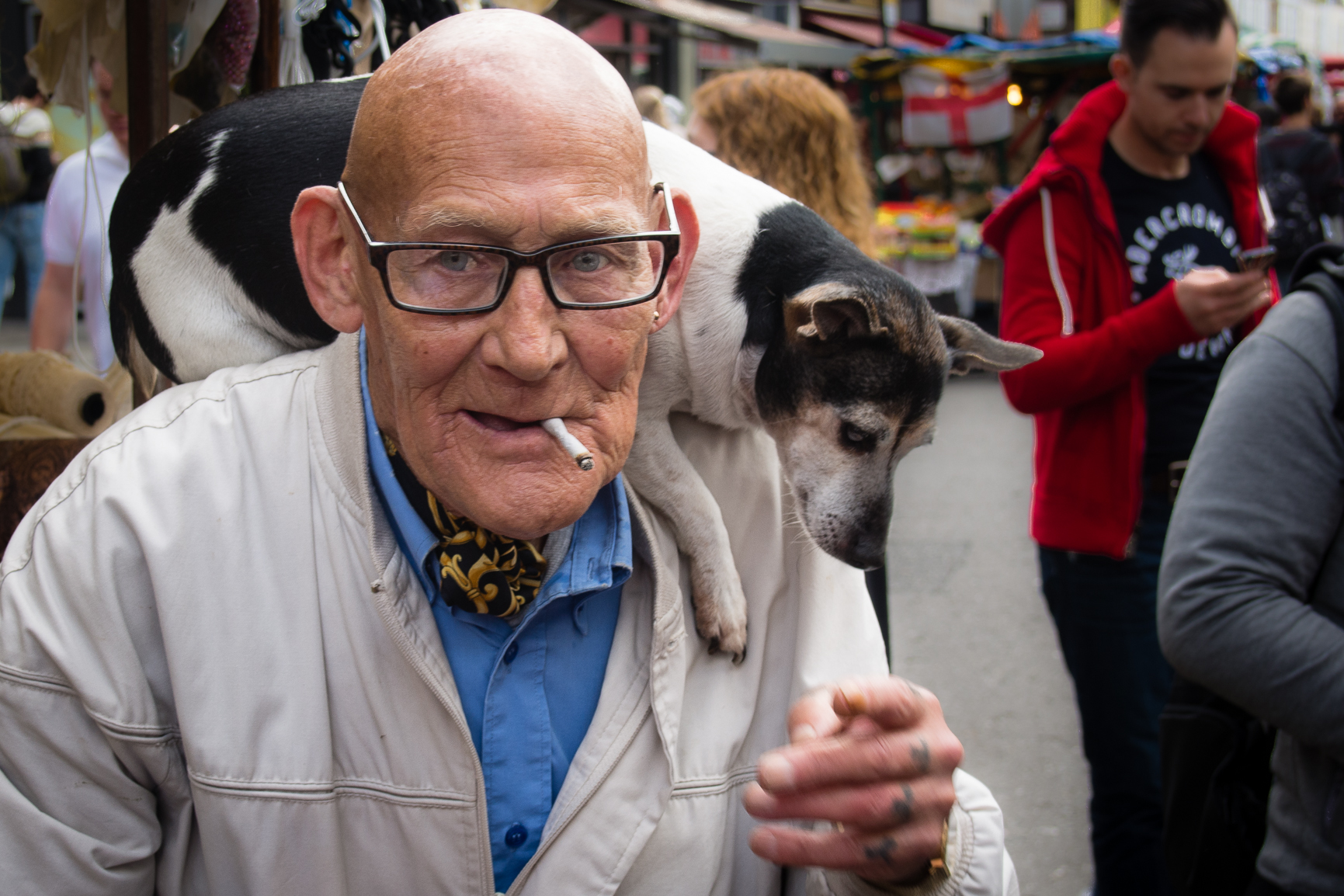 Man and dog in Portobello Road