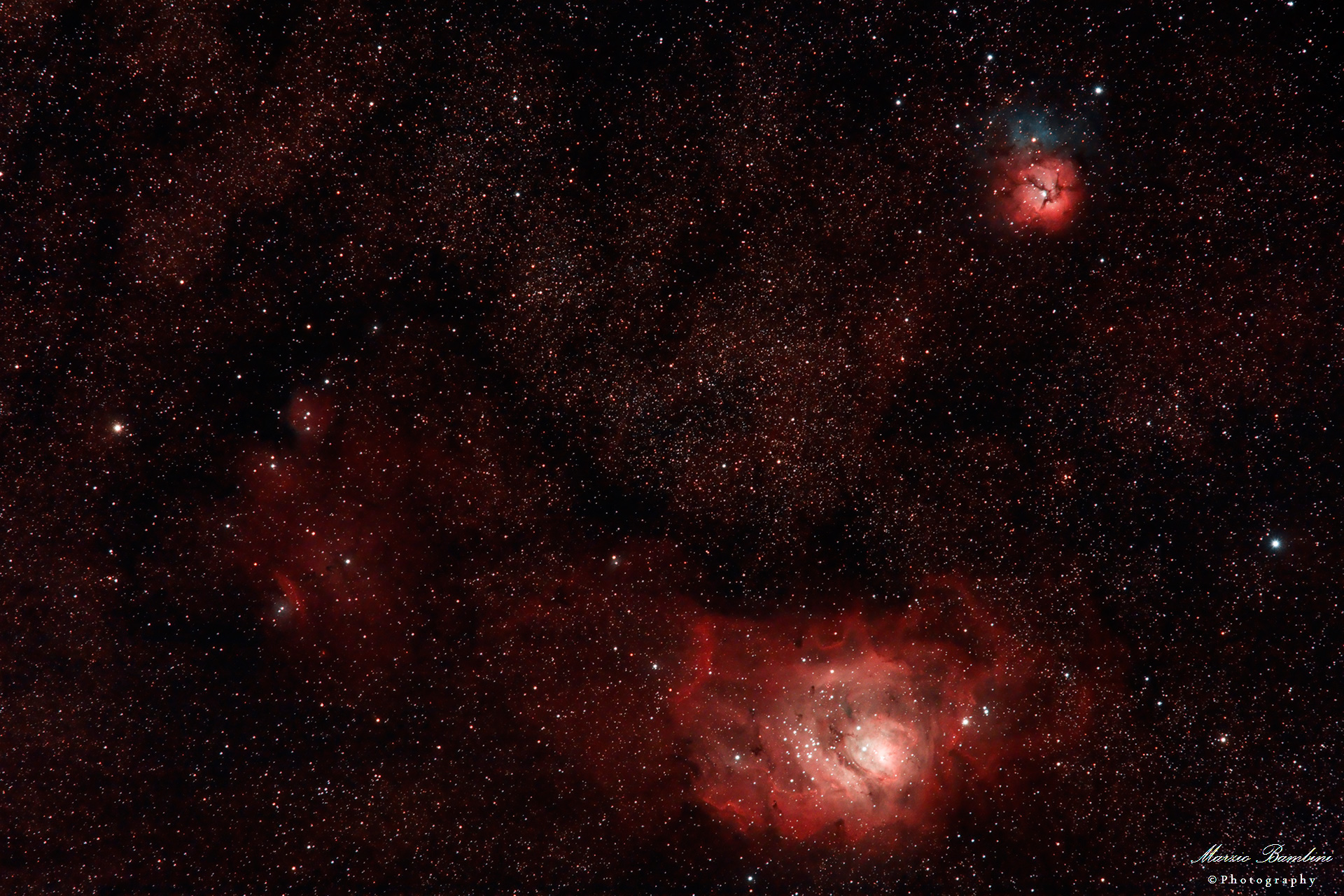 Lagoon and Trifid Nebulae