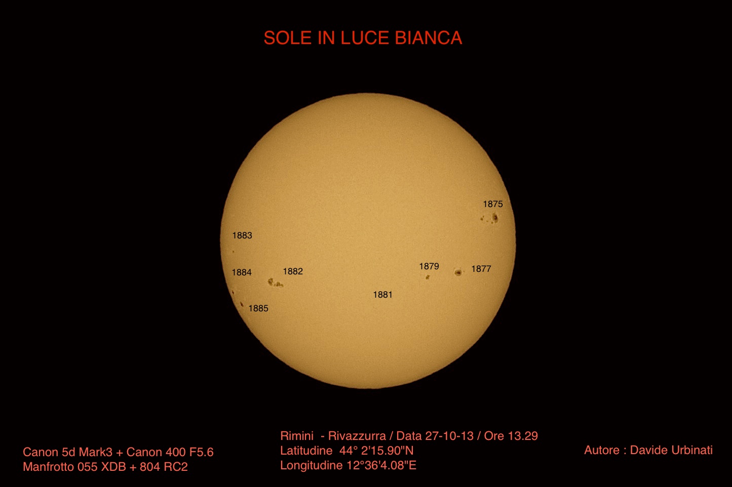 Sole con una buona attività,ed evidenti macchie solar...
