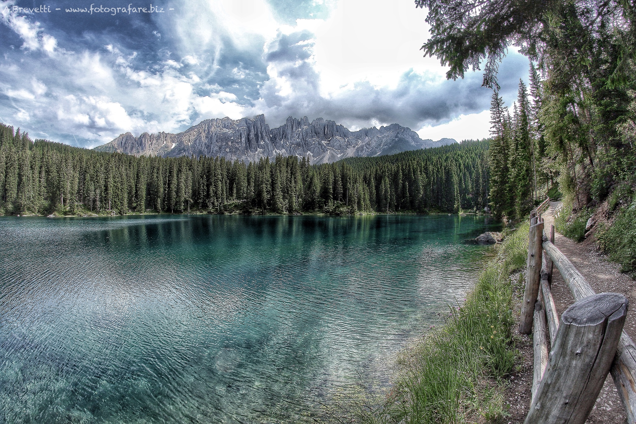 Lake Carezza HDR desaturated