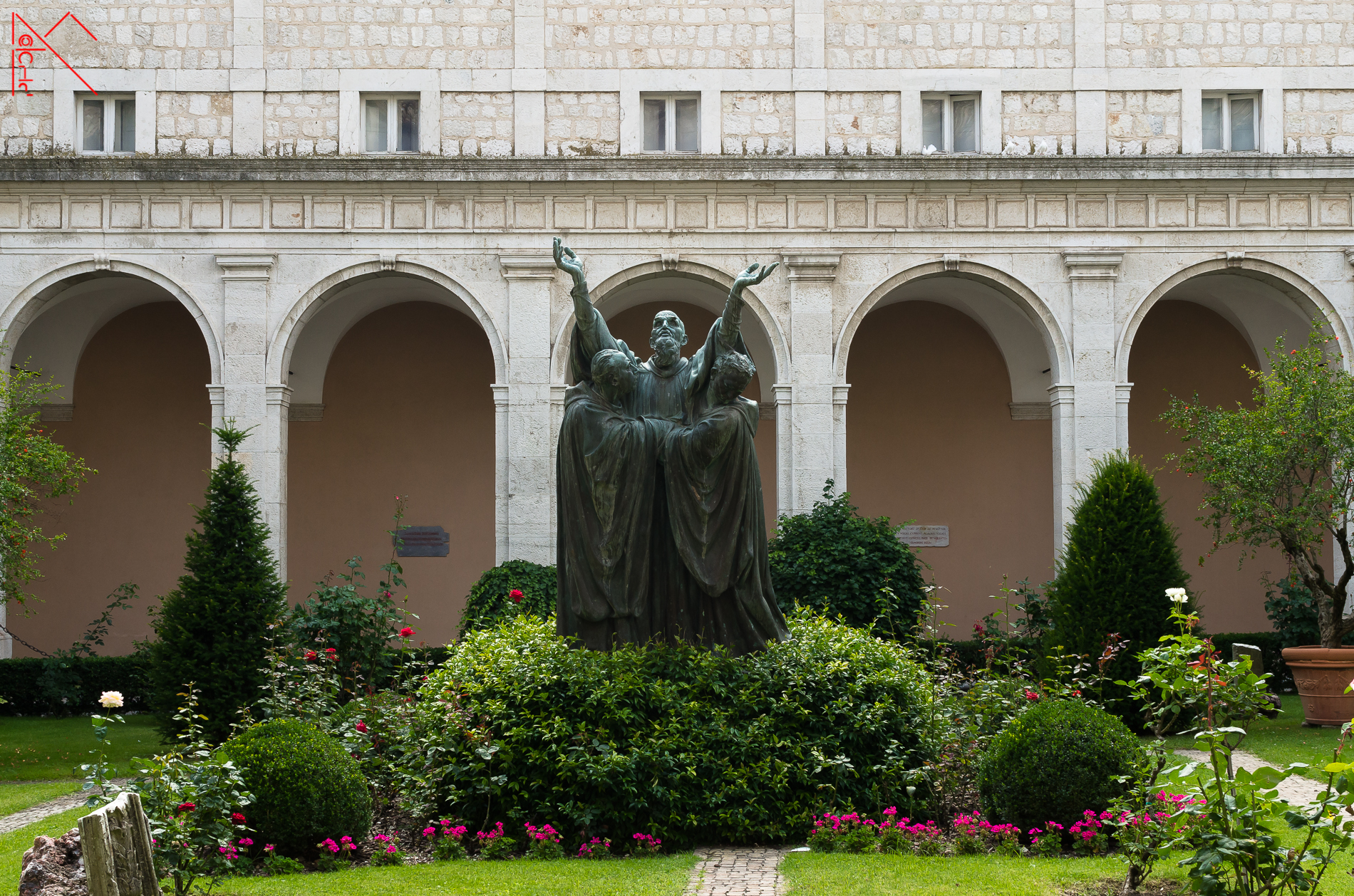Detail of the statue of St. Benedict