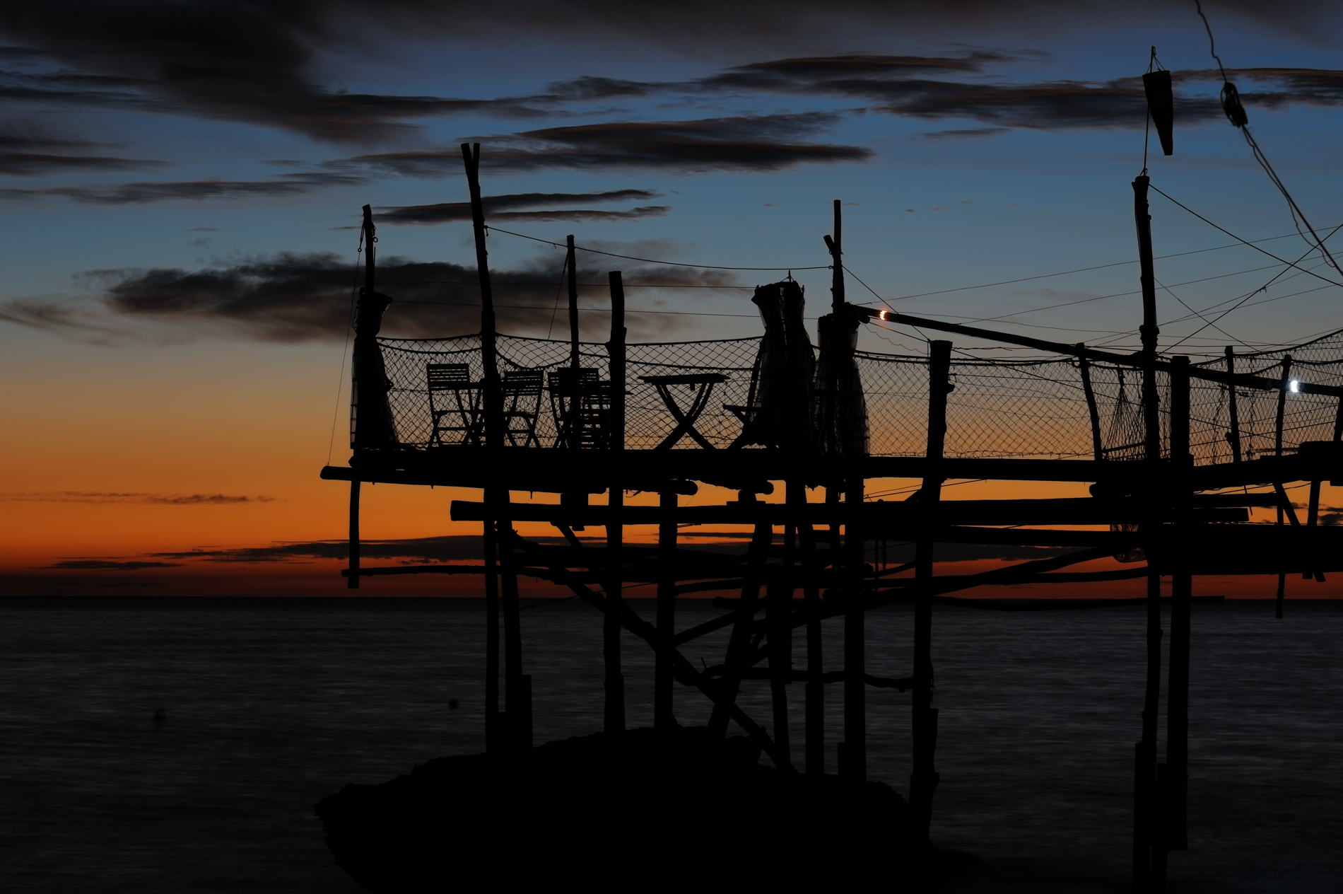 A terrace in the sea