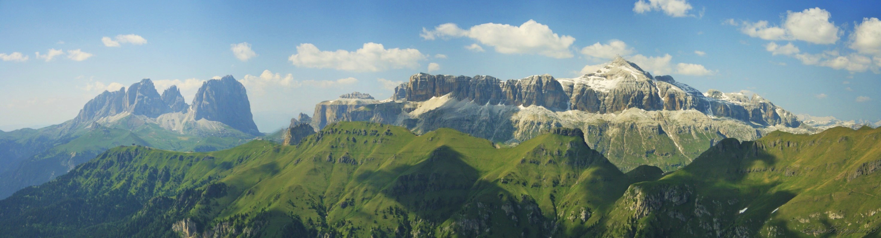 Passo Sella and the Marmolada Pordoi