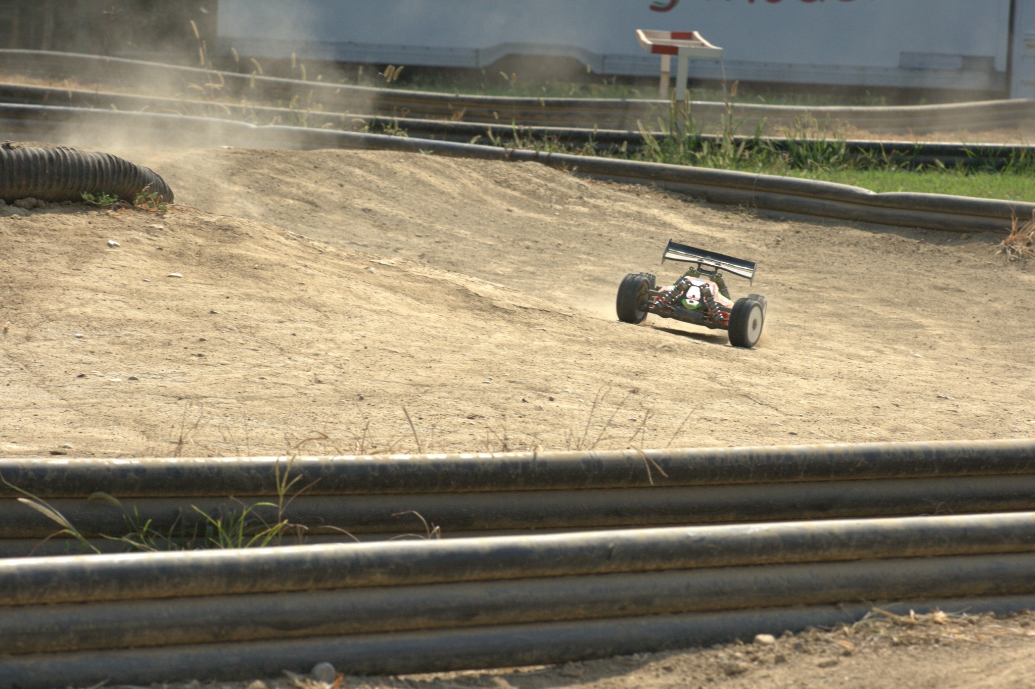 1/8th scale off-road cornering.