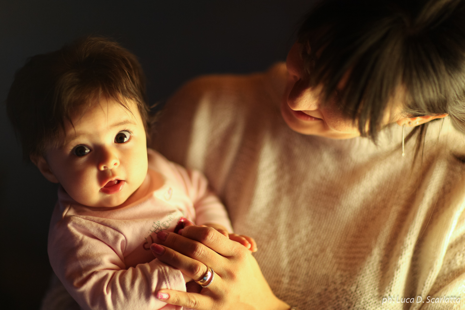 In the light of the table lamp