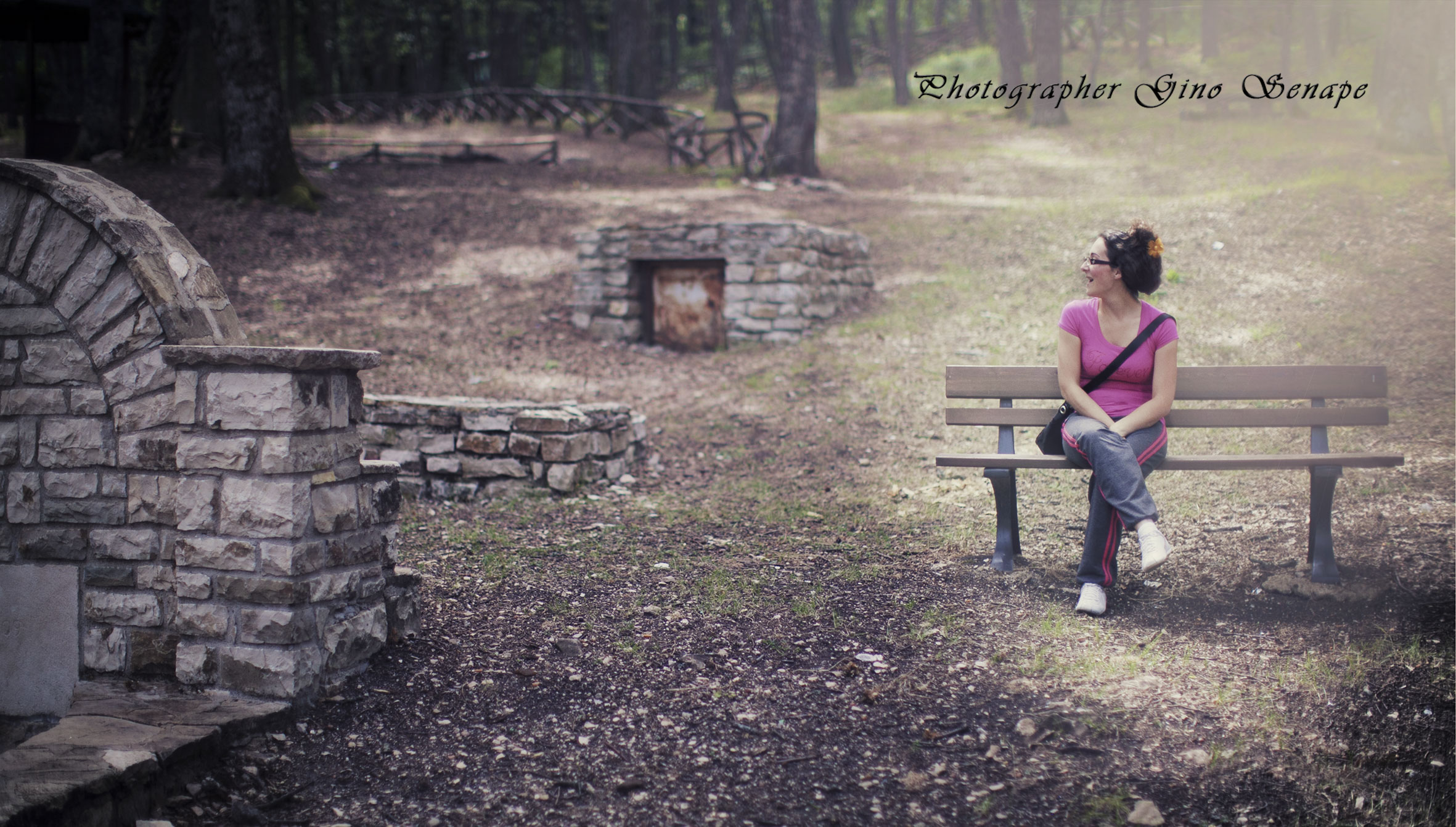 sitting in the woods