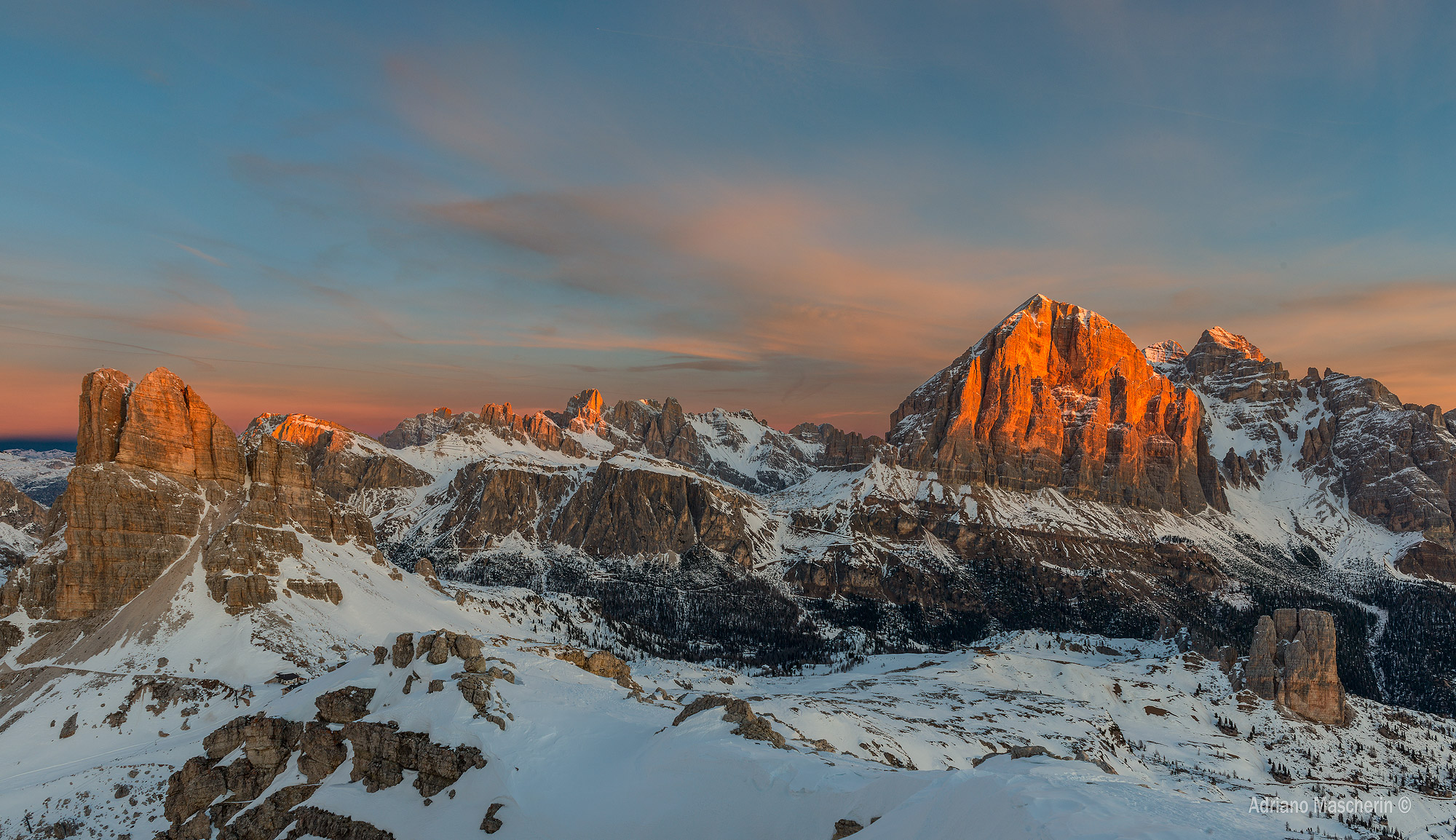 First lights of the Dolomites