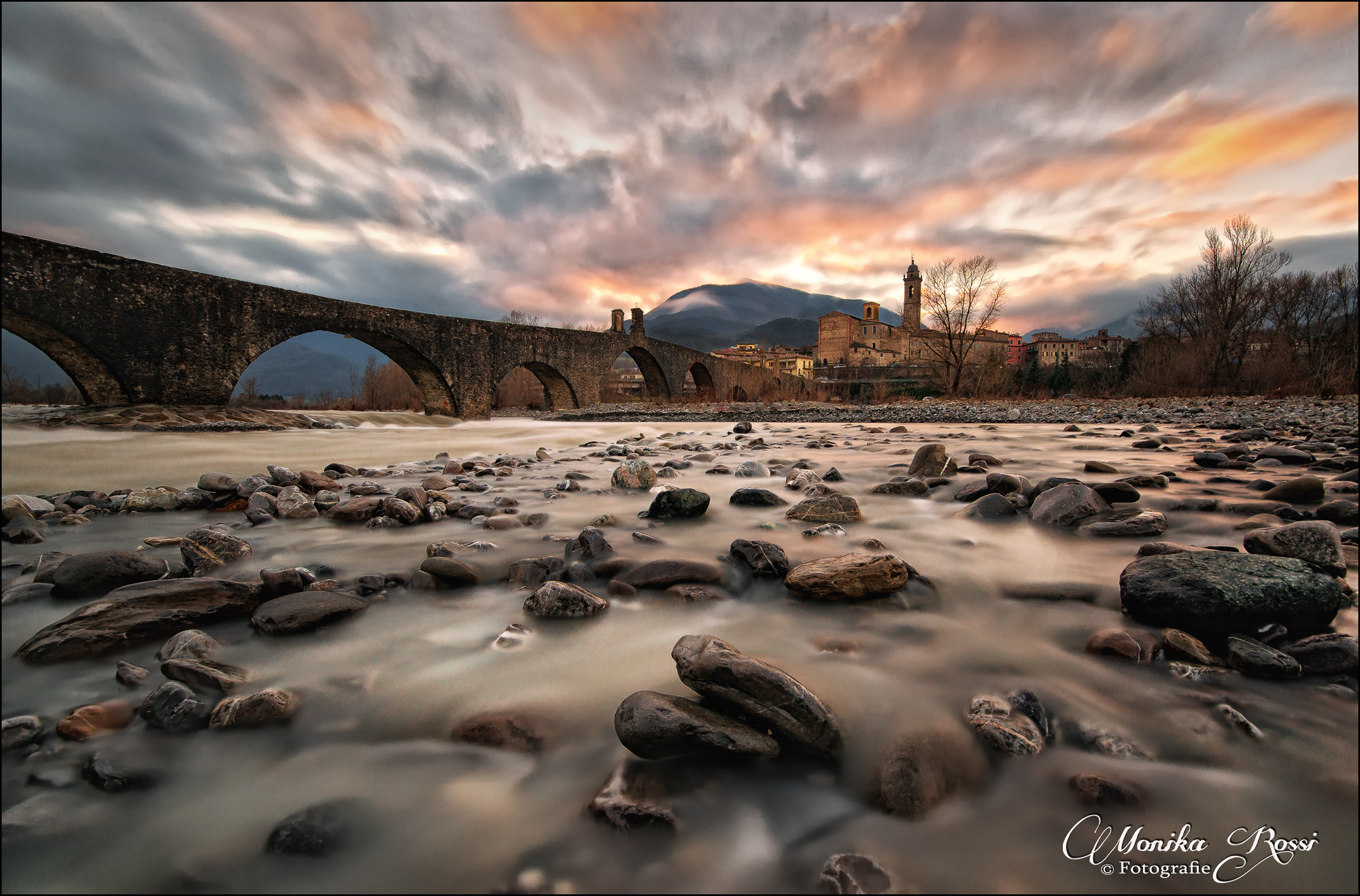 Bobbio, full and sunset