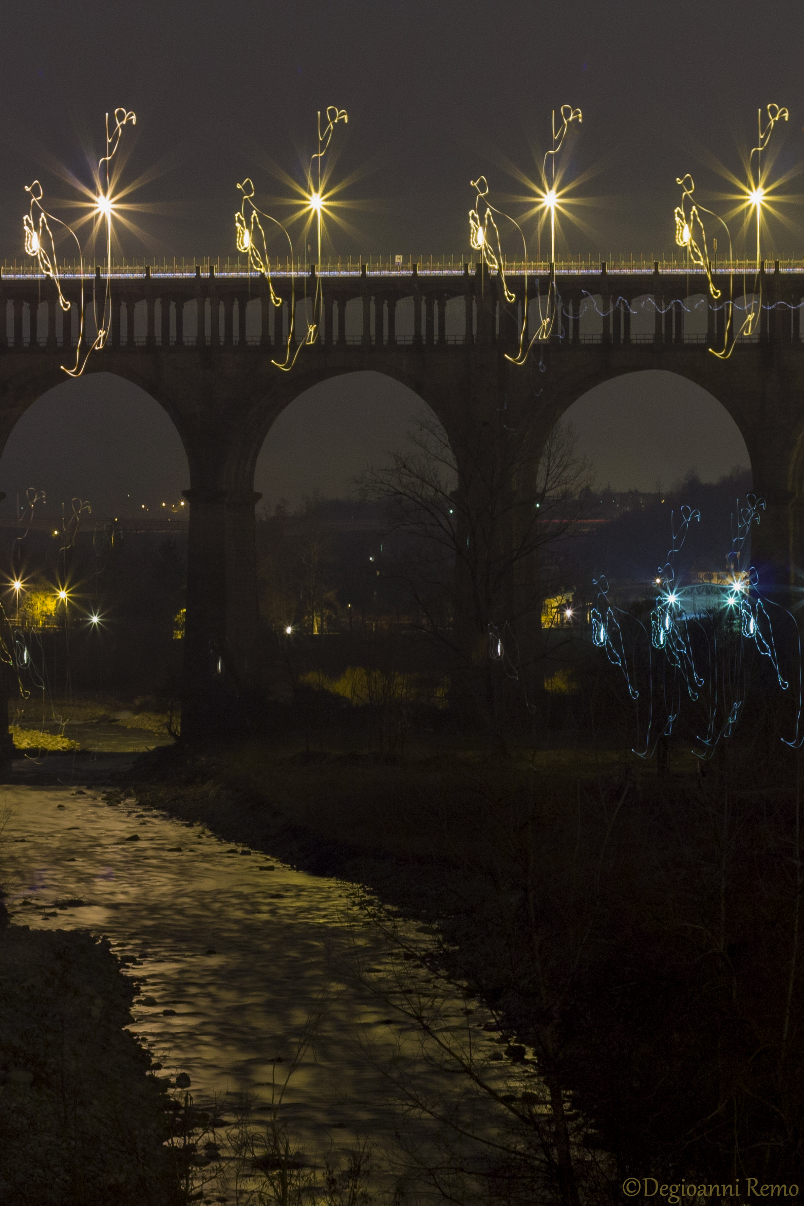 light painting - bungee jumping
