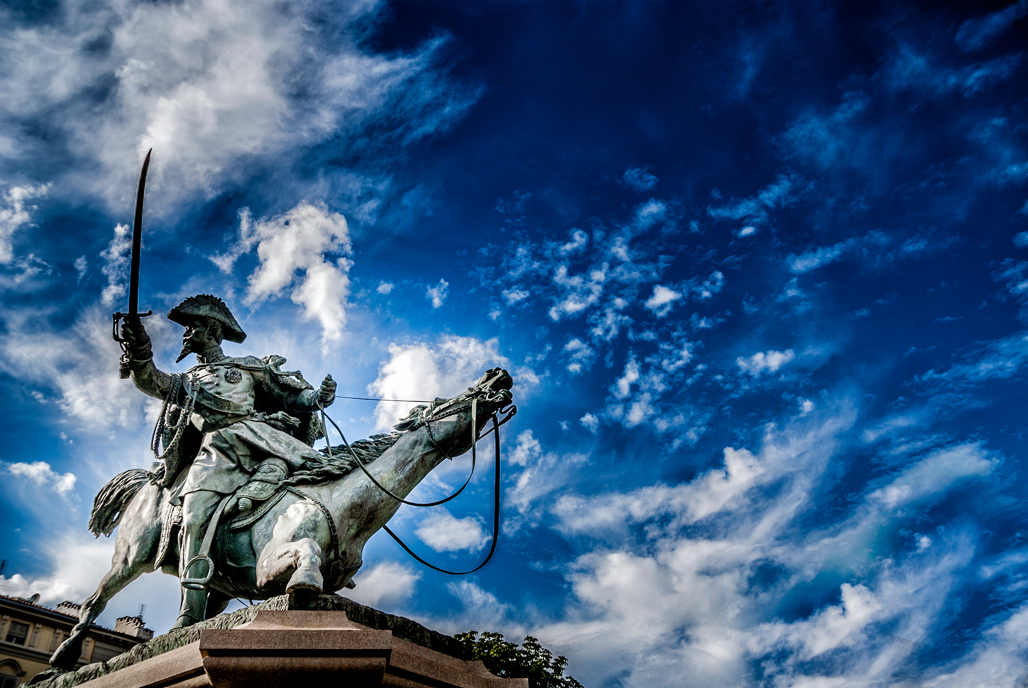 Turin, the statue of Vittorio Emanuele I
