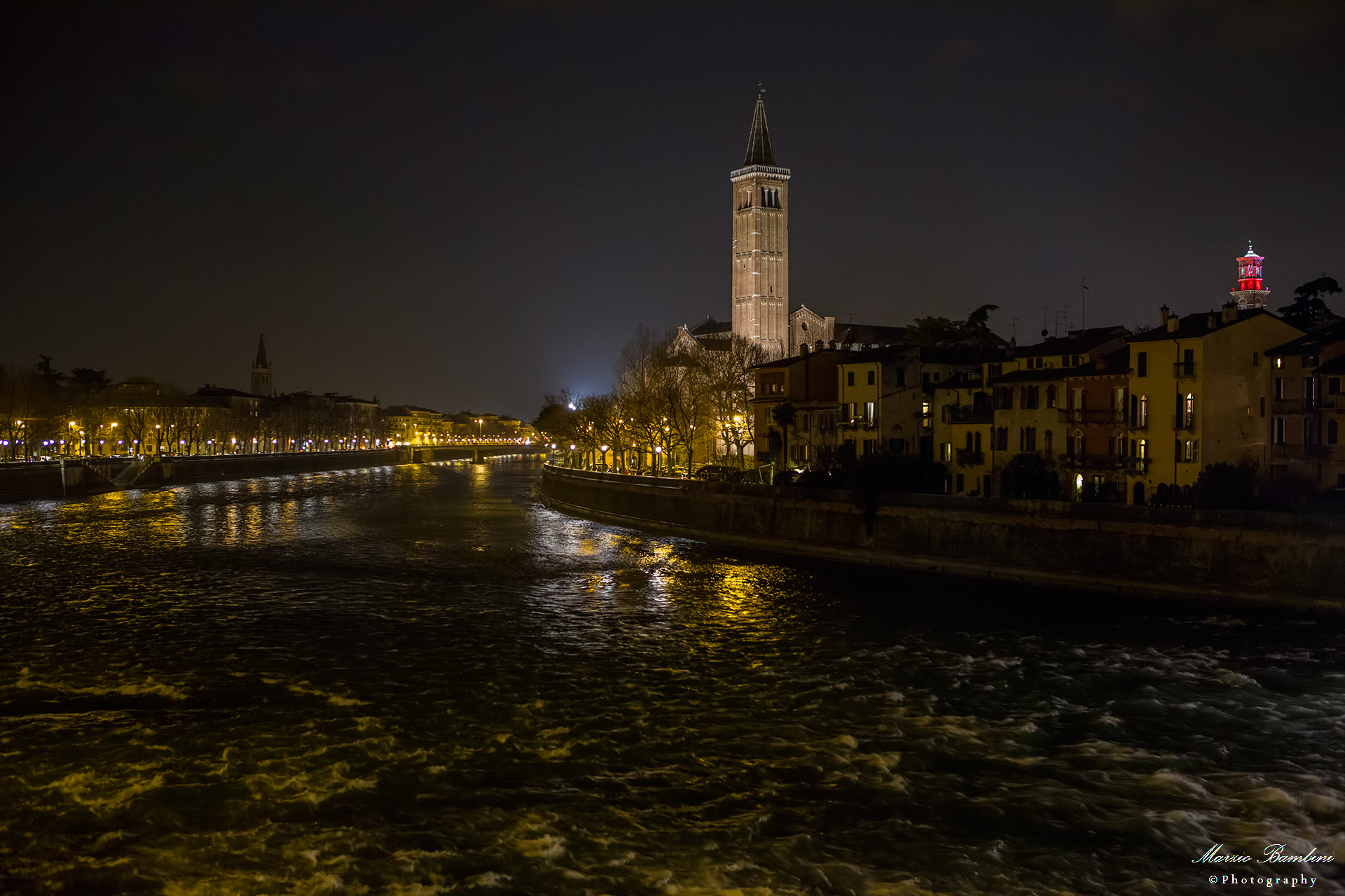 Verona, Church of Santa Anastasia view from Ponte Pietra