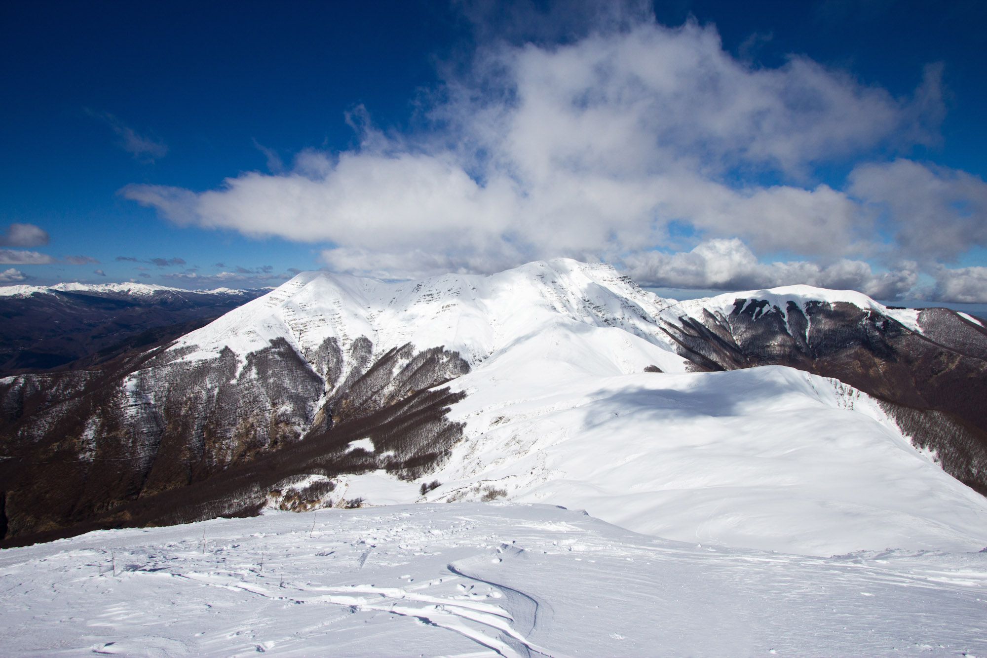 Corno alle Scale from the mountain in January
